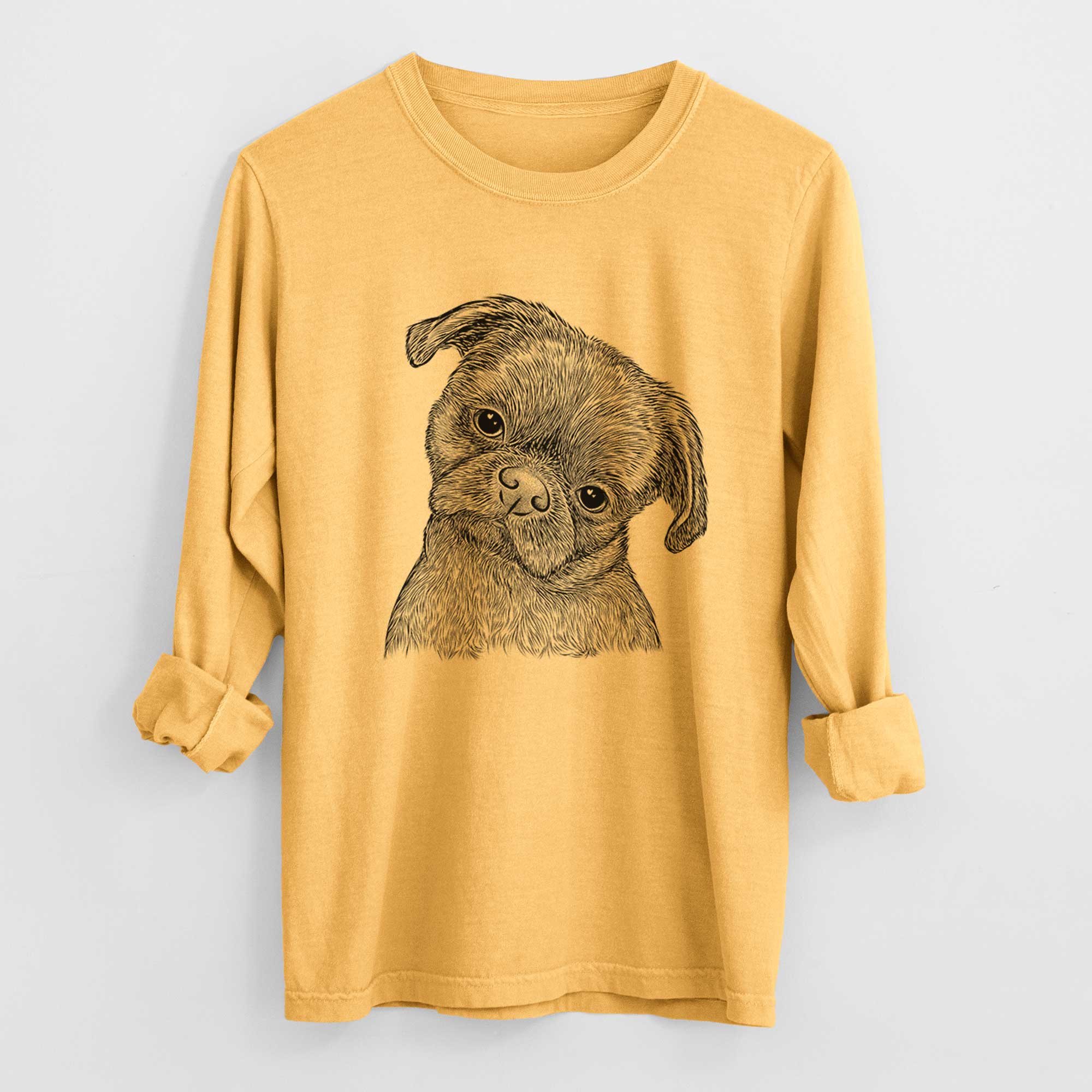Bare Koko the Shih Tzu - Men's Heavyweight 100% Cotton Long Sleeve