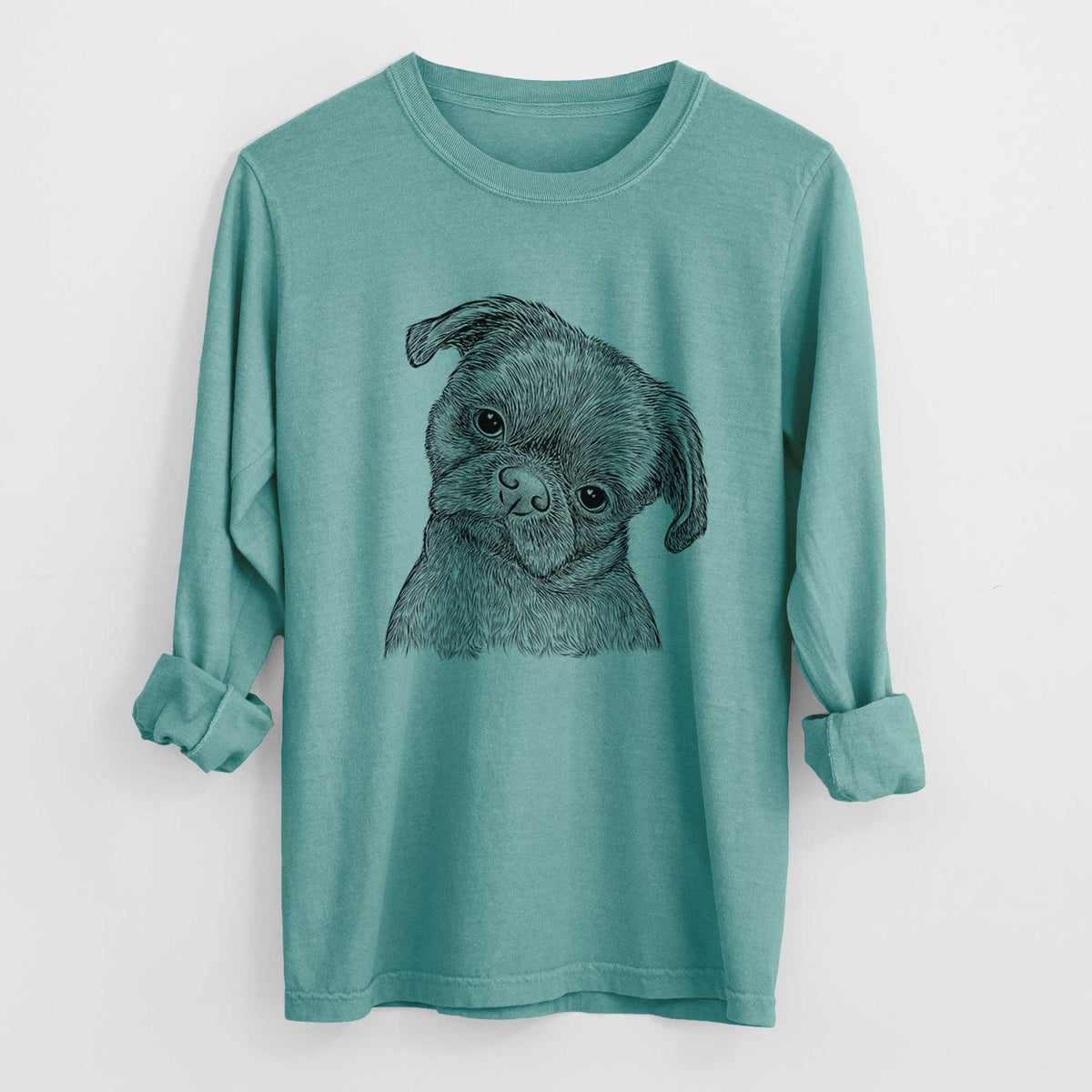 Bare Koko the Shih Tzu - Men&#39;s Heavyweight 100% Cotton Long Sleeve
