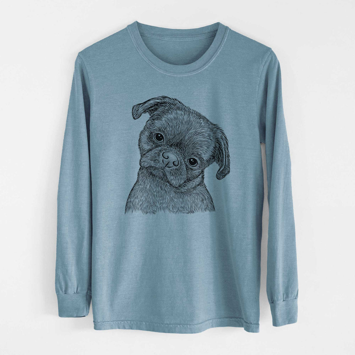 Bare Koko the Shih Tzu - Men's Heavyweight 100% Cotton Long Sleeve