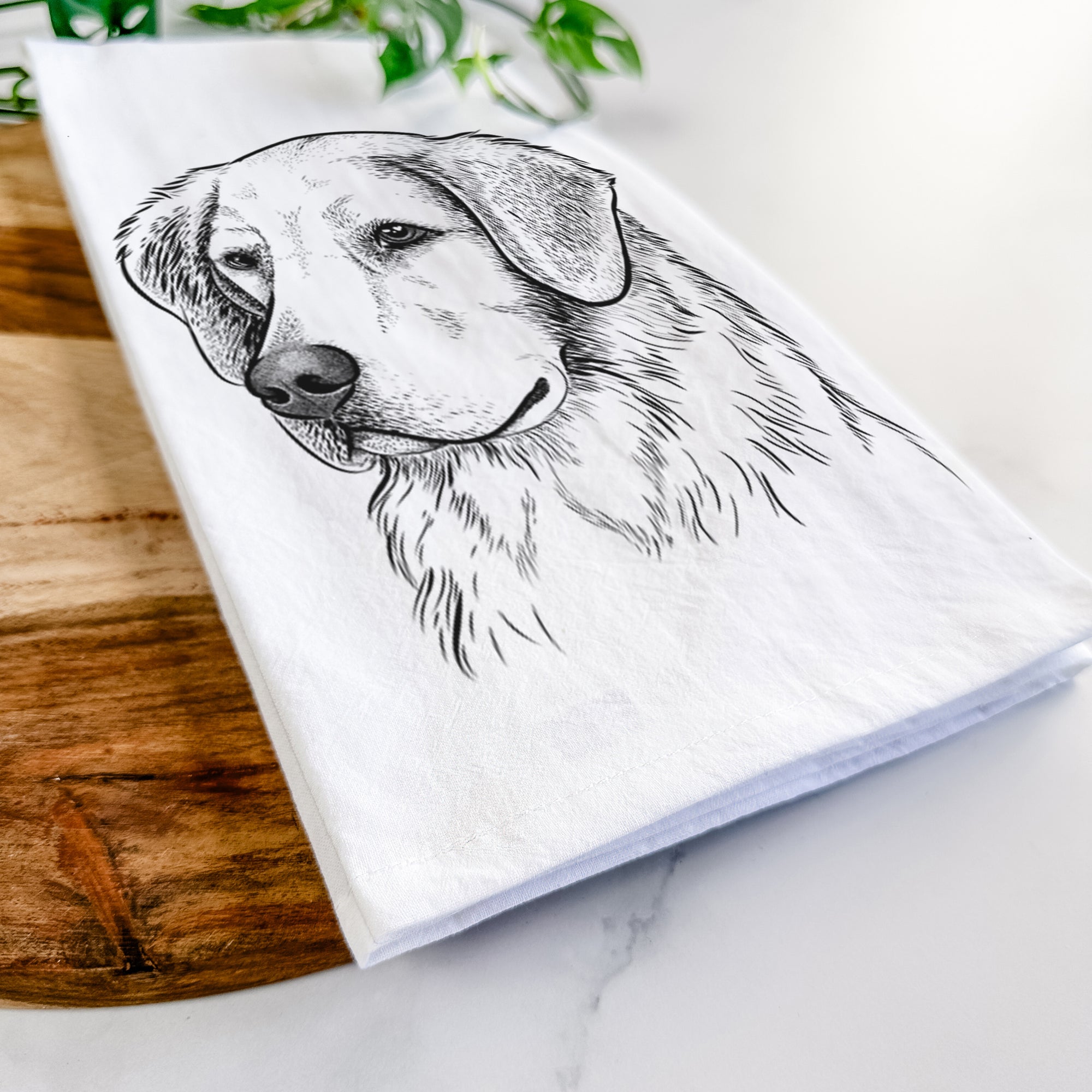 Kula the Golden Retriever Tea Towel