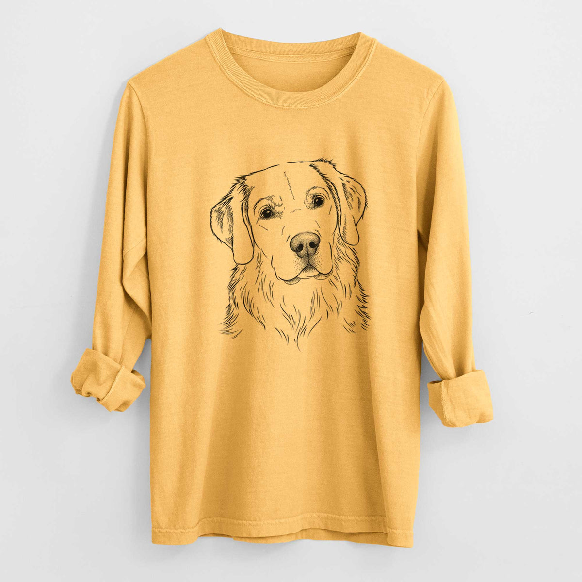 Bare Kula the Golden Retriever - Men's Heavyweight 100% Cotton Long Sleeve