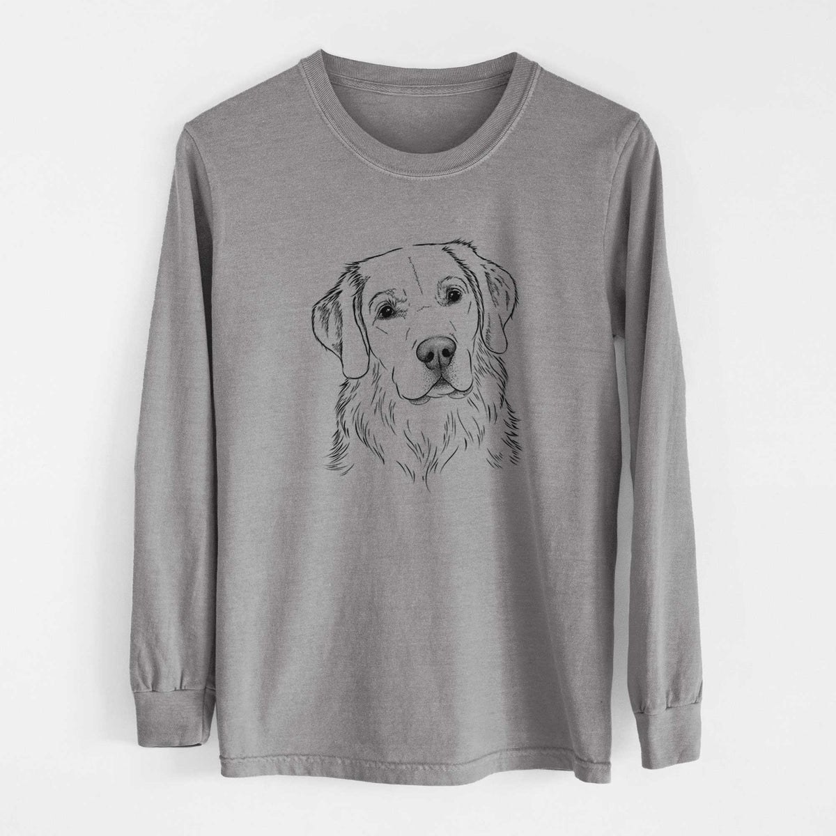 Bare Kula the Golden Retriever - Men's Heavyweight 100% Cotton Long Sleeve