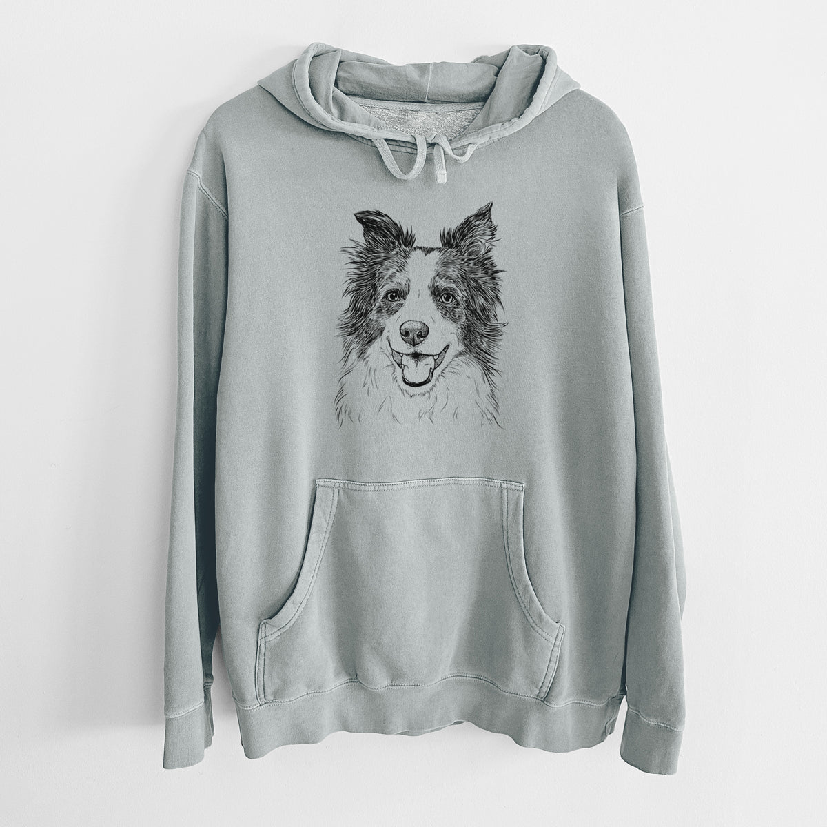 Bare Kylee the Border Collie - Unisex Pigment Dyed Hoodie