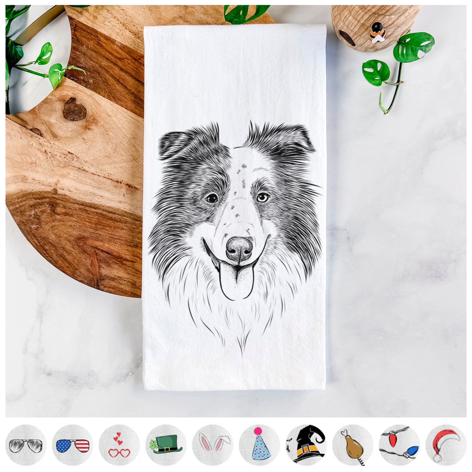 Lady Bug the Border Collie Tea Towel