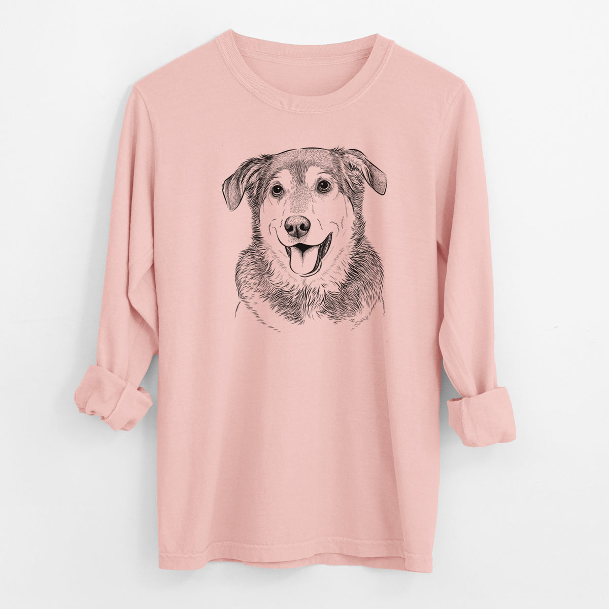 Bare Lance the Lab/Shepherd Mix - Men's Heavyweight 100% Cotton Long Sleeve