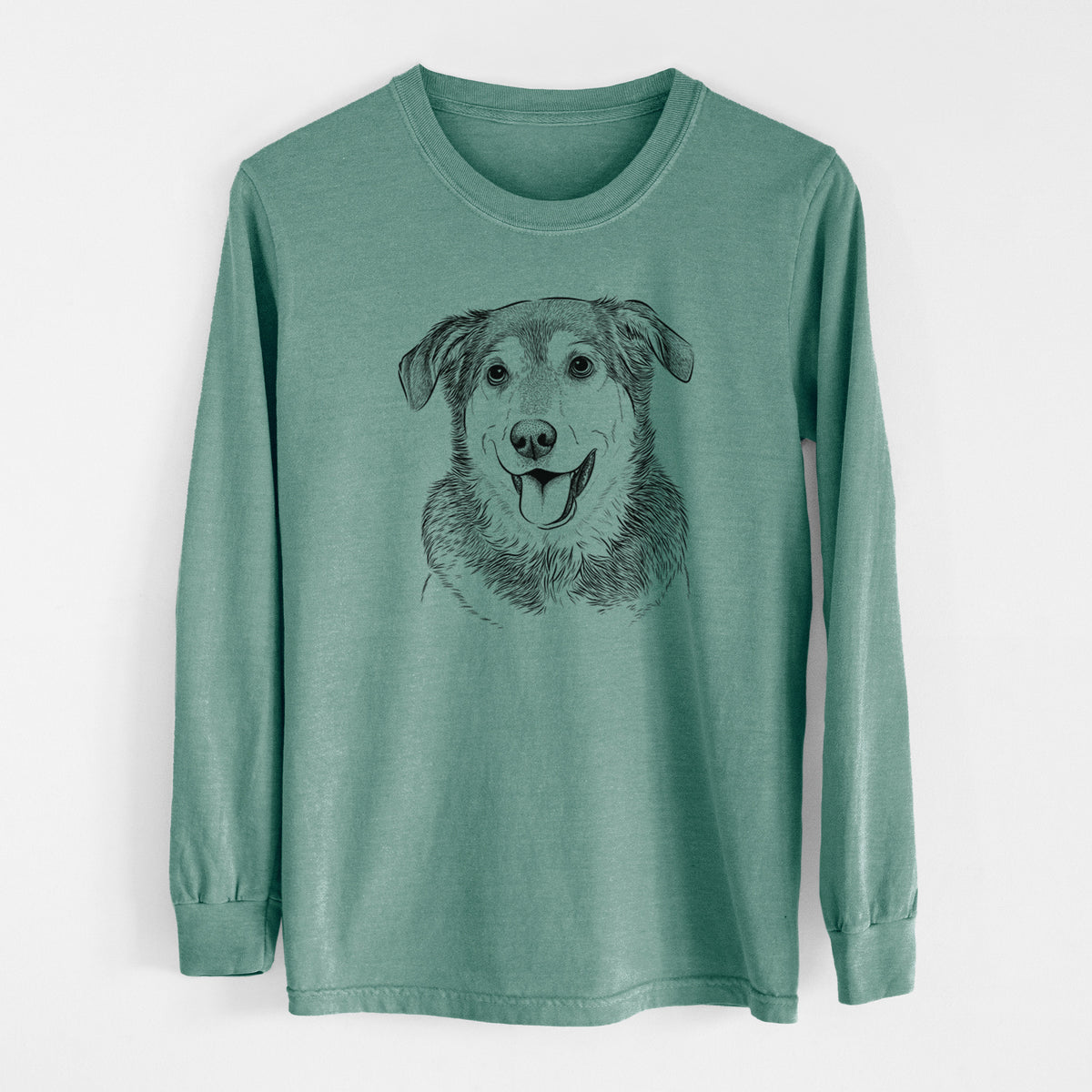 Bare Lance the Lab/Shepherd Mix - Men's Heavyweight 100% Cotton Long Sleeve
