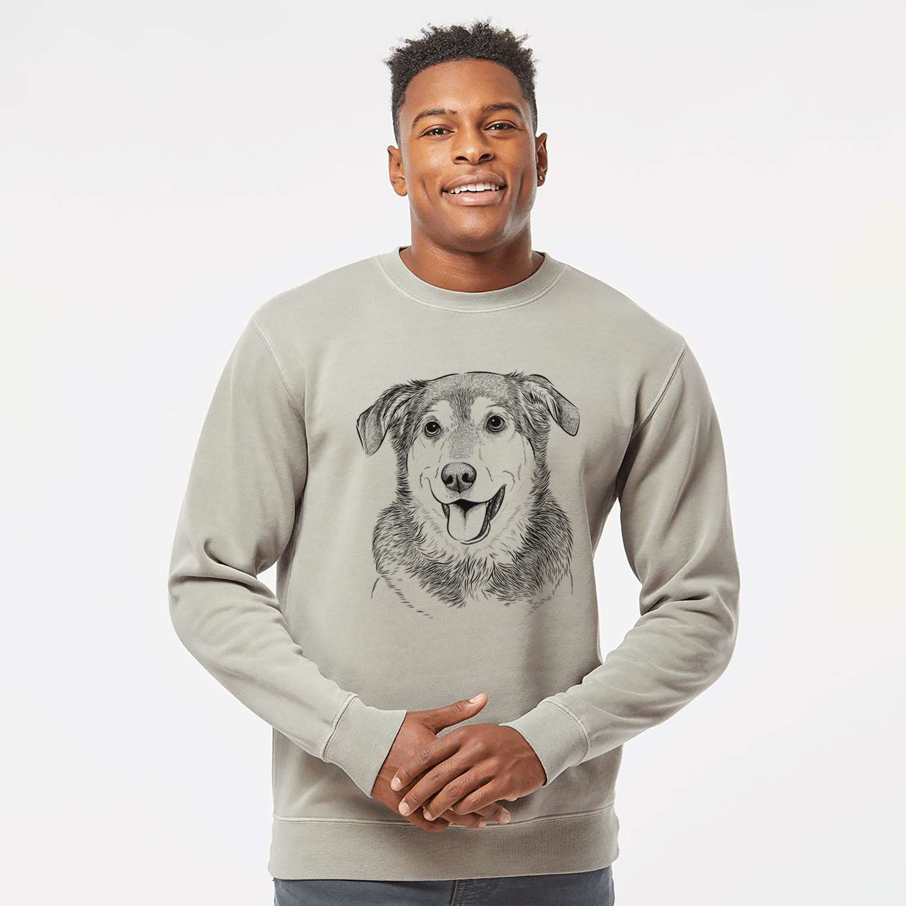 Bare Lance the Lab/Shepherd Mix - Unisex Pigment Dyed Crew Sweatshirt