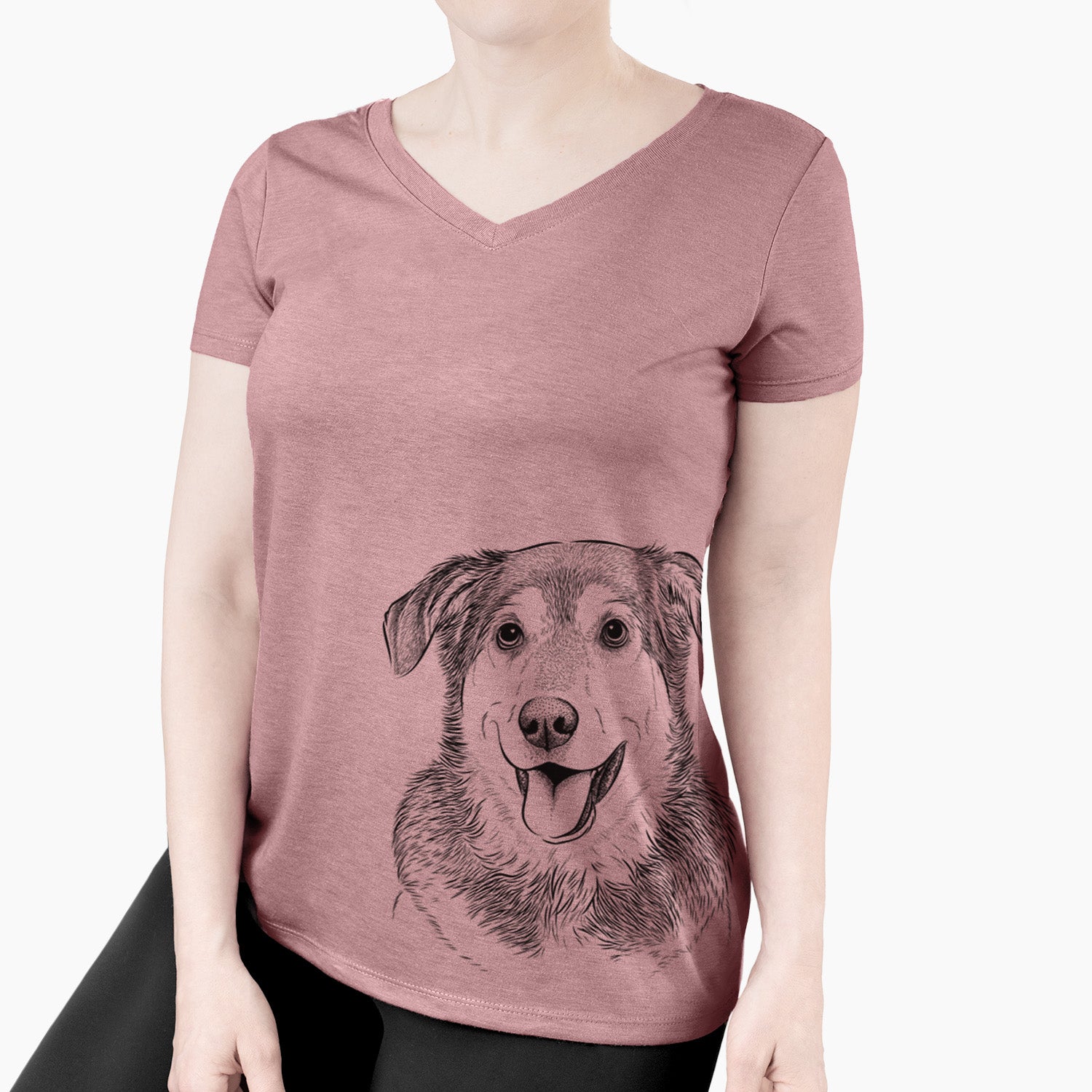 Bare Lance the Lab/Shepherd Mix - Women's V-neck Shirt