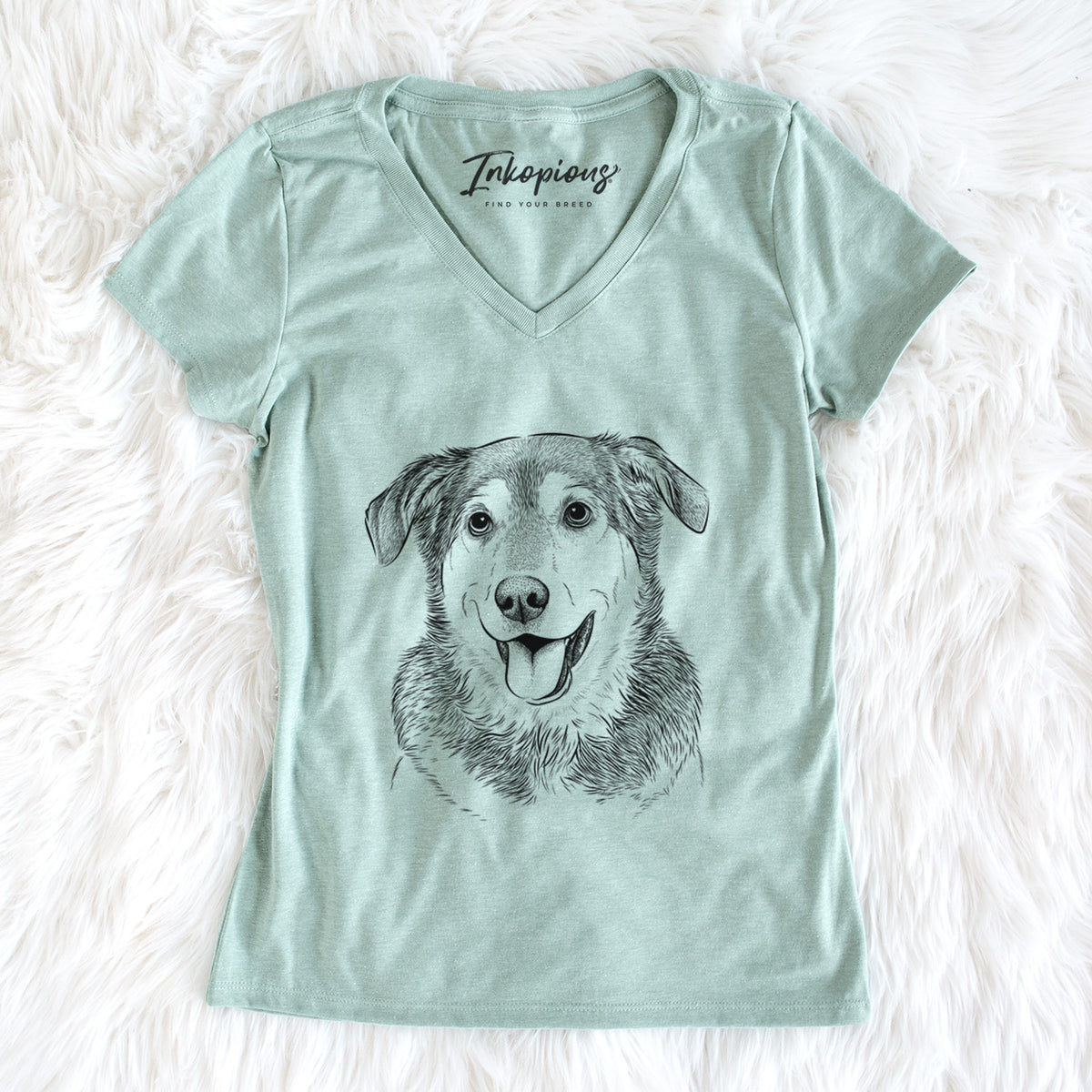 Bare Lance the Lab/Shepherd Mix - Women&#39;s V-neck Shirt