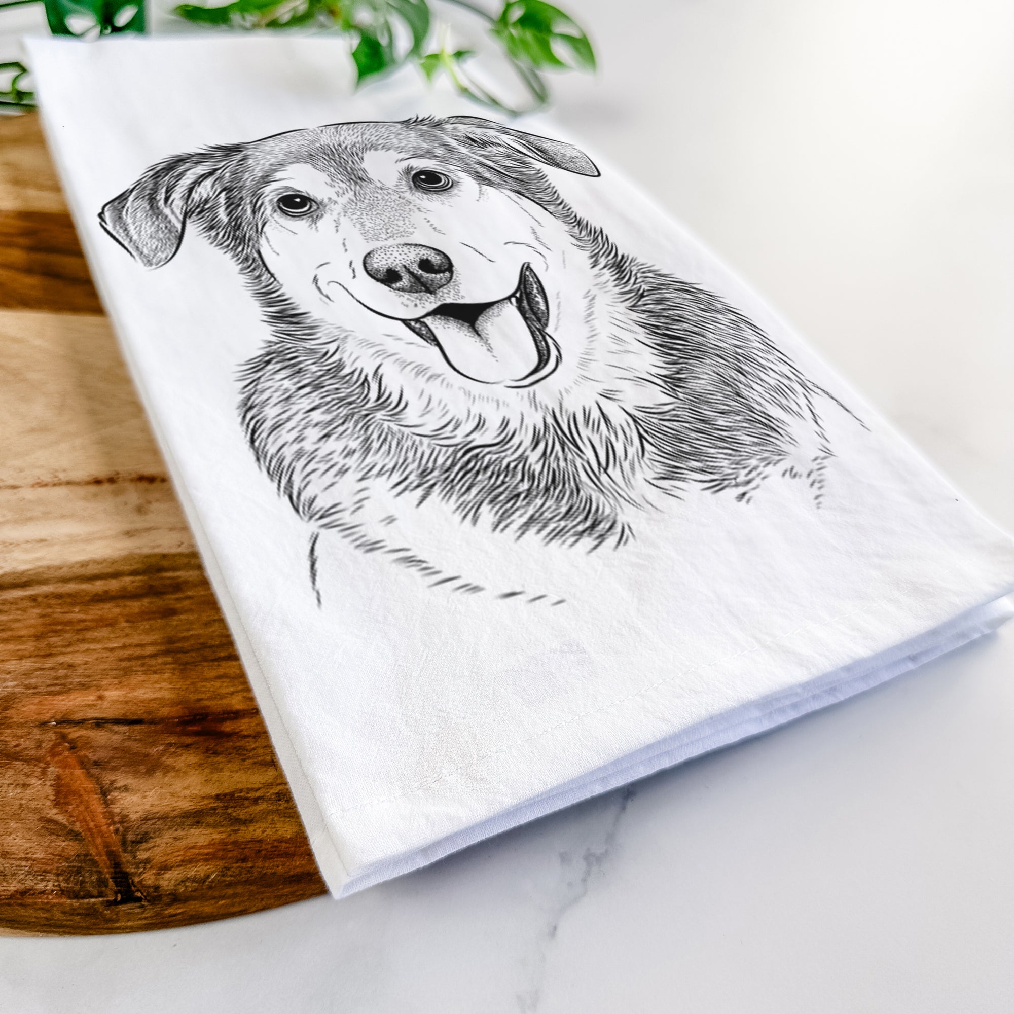 Lance the Lab/Shepherd Mix Tea Towel