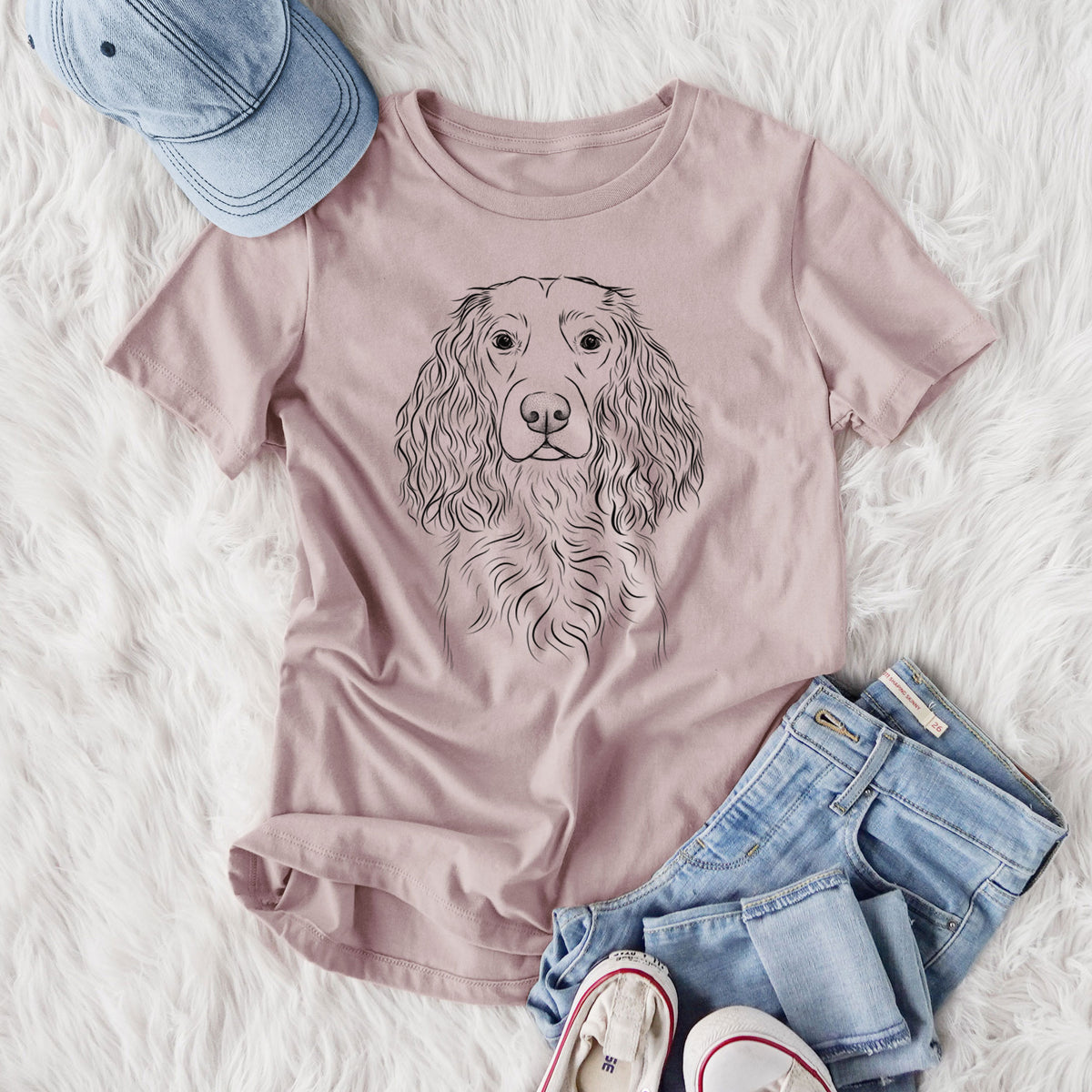 Bare Landry the Boykin Spaniel - Women's Lightweight Relaxed Fit 100% Cotton Crewneck