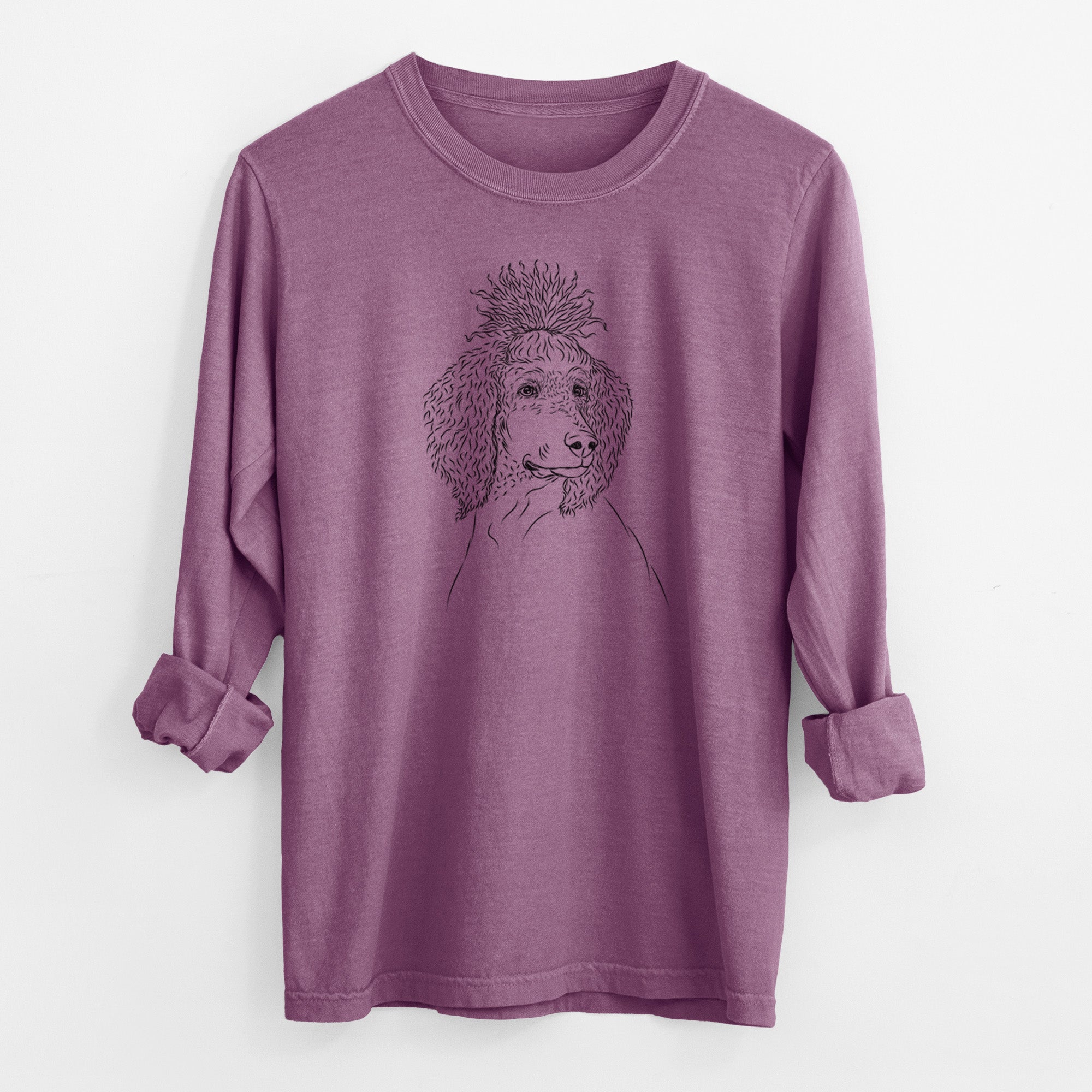 Bare Leo the Poodle - Men's Heavyweight 100% Cotton Long Sleeve