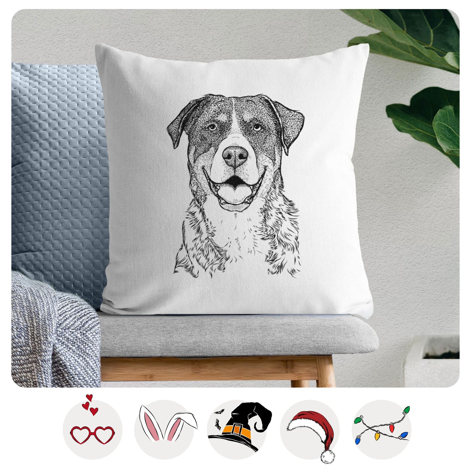 Leon the Greater Swiss Mountain Dog - Throw Pillow Cover