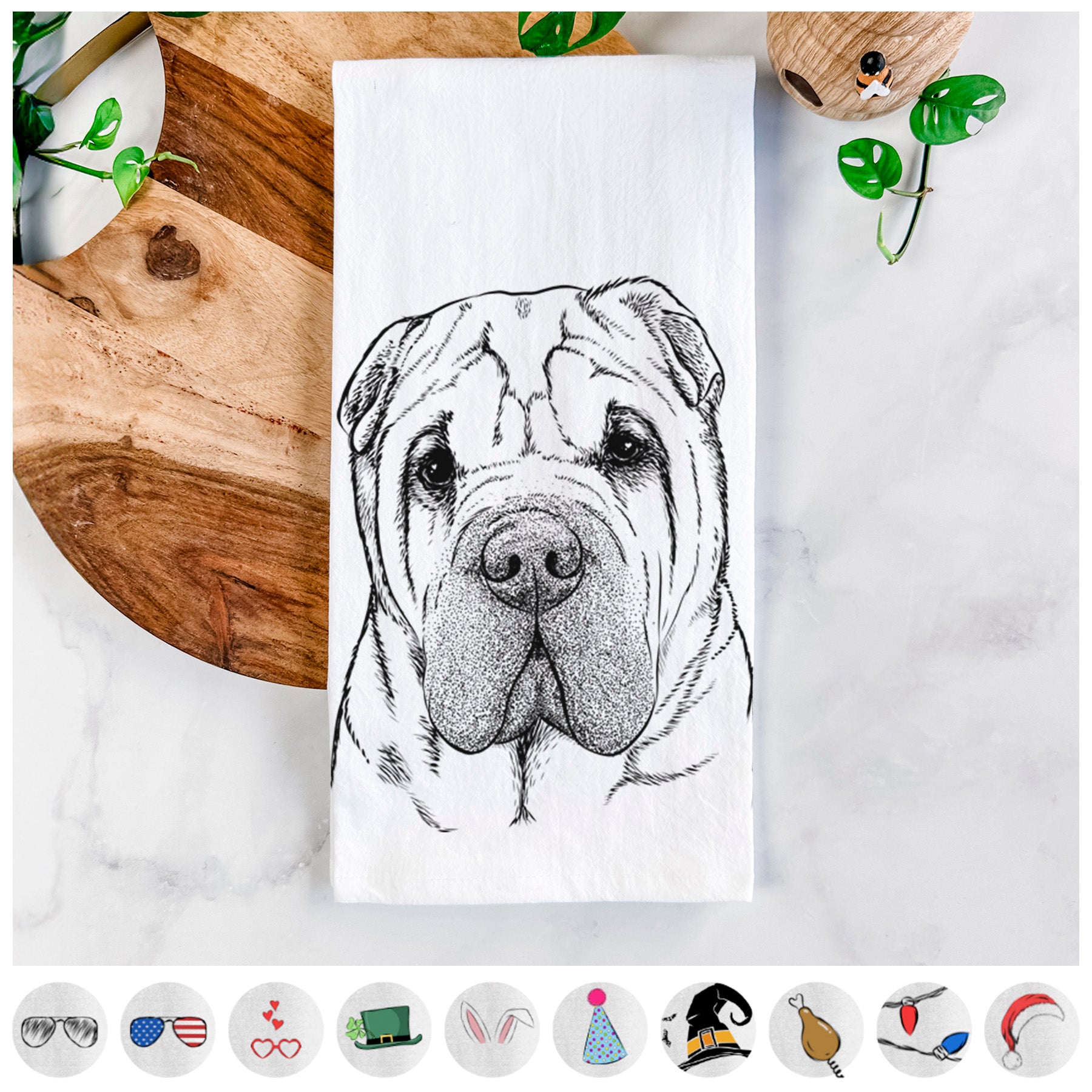 Lilly the Shar Pei Tea Towel