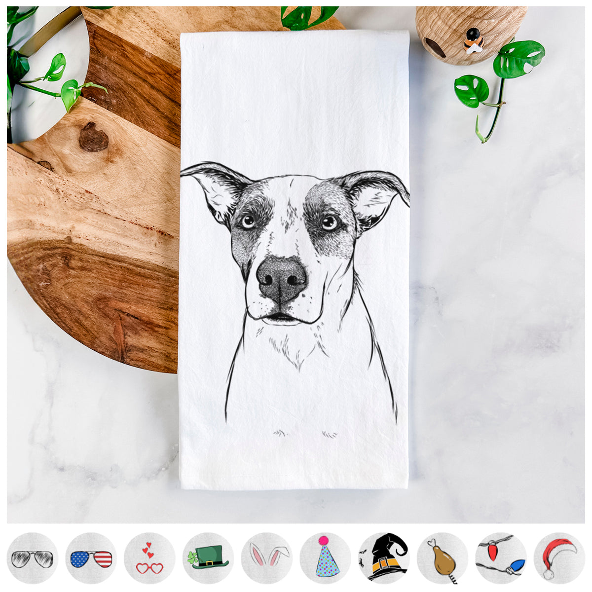 Lily the Mixed Breed Tea Towel