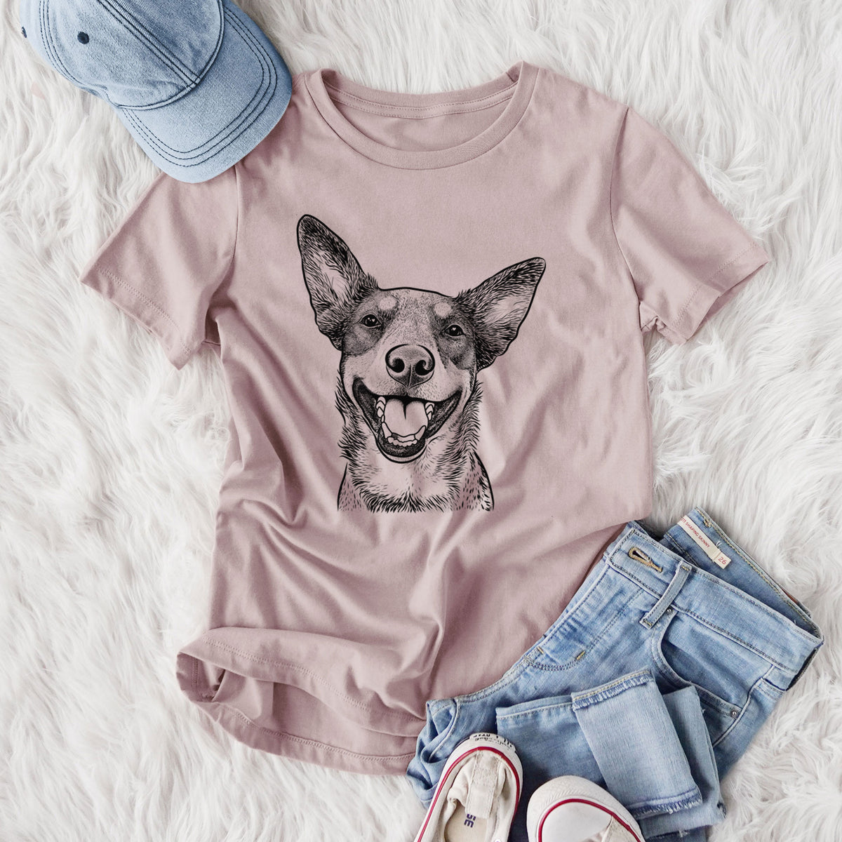 Bare Lily the Australian Cattle Dog - Women's Lightweight Relaxed Fit 100% Cotton Crewneck
