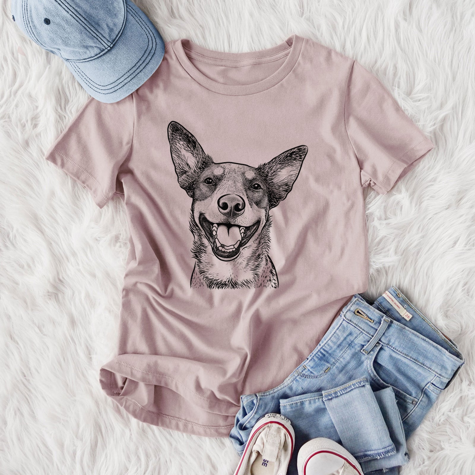 Bare Lily the Australian Cattle Dog - Women's Lightweight Relaxed Fit 100% Cotton Crewneck