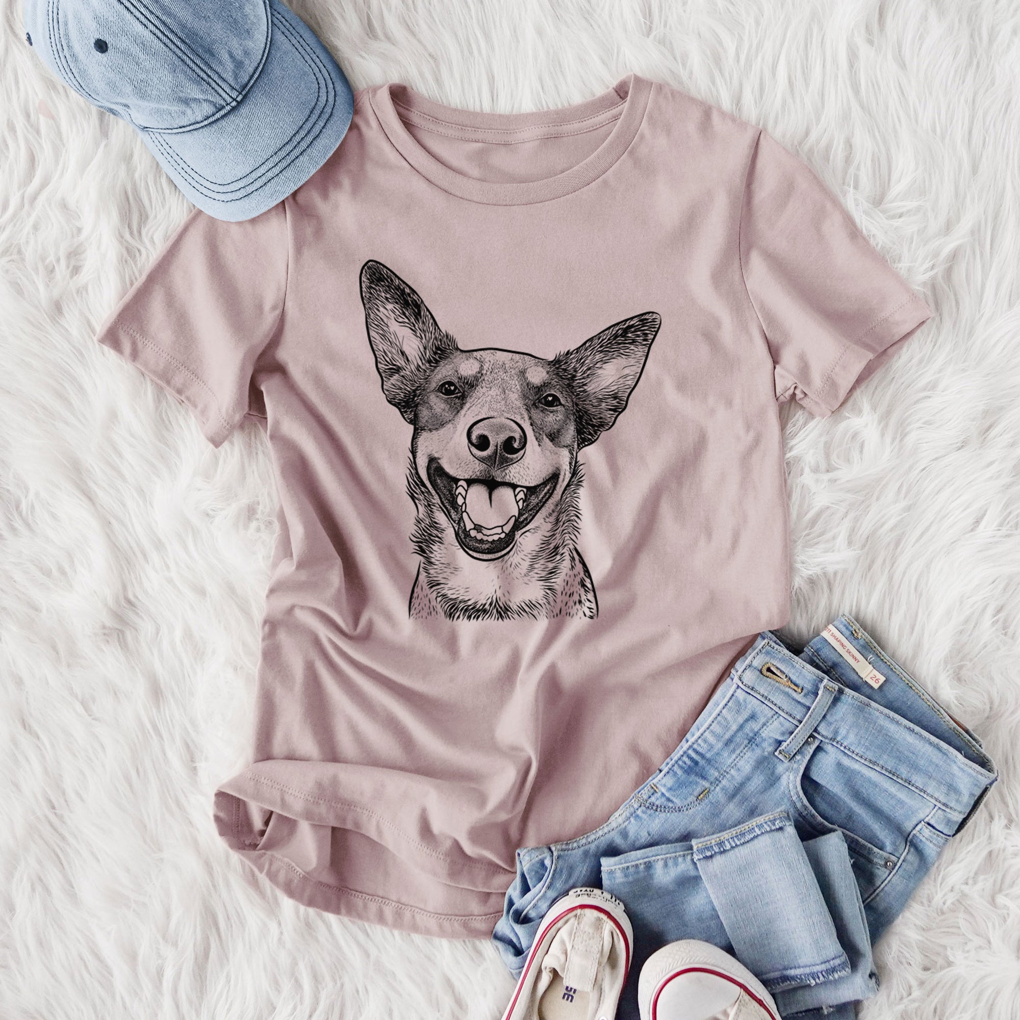 Bare Lily the Australian Cattle Dog - Women's Lightweight Relaxed Fit 100% Cotton Crewneck