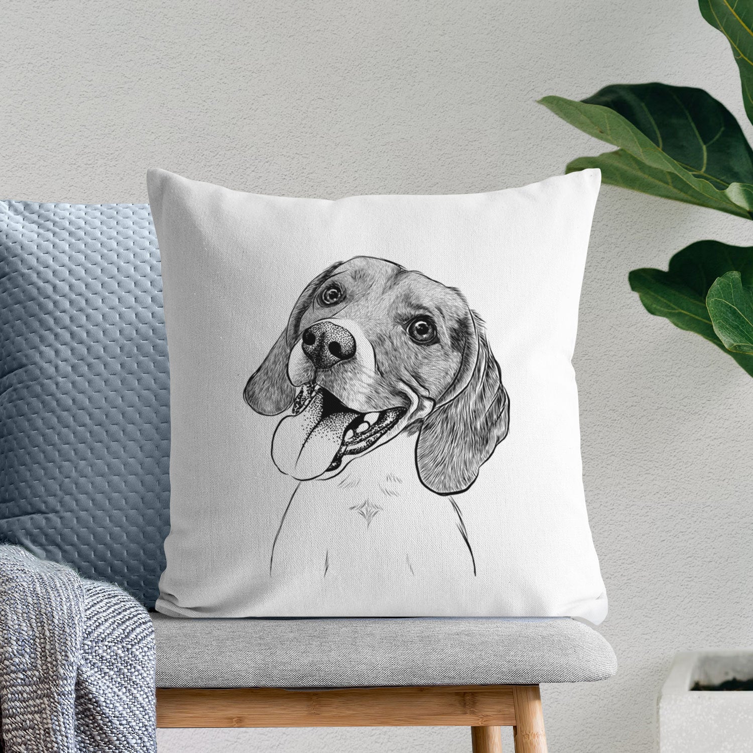Little Bandit the Beagle - Throw Pillow Cover