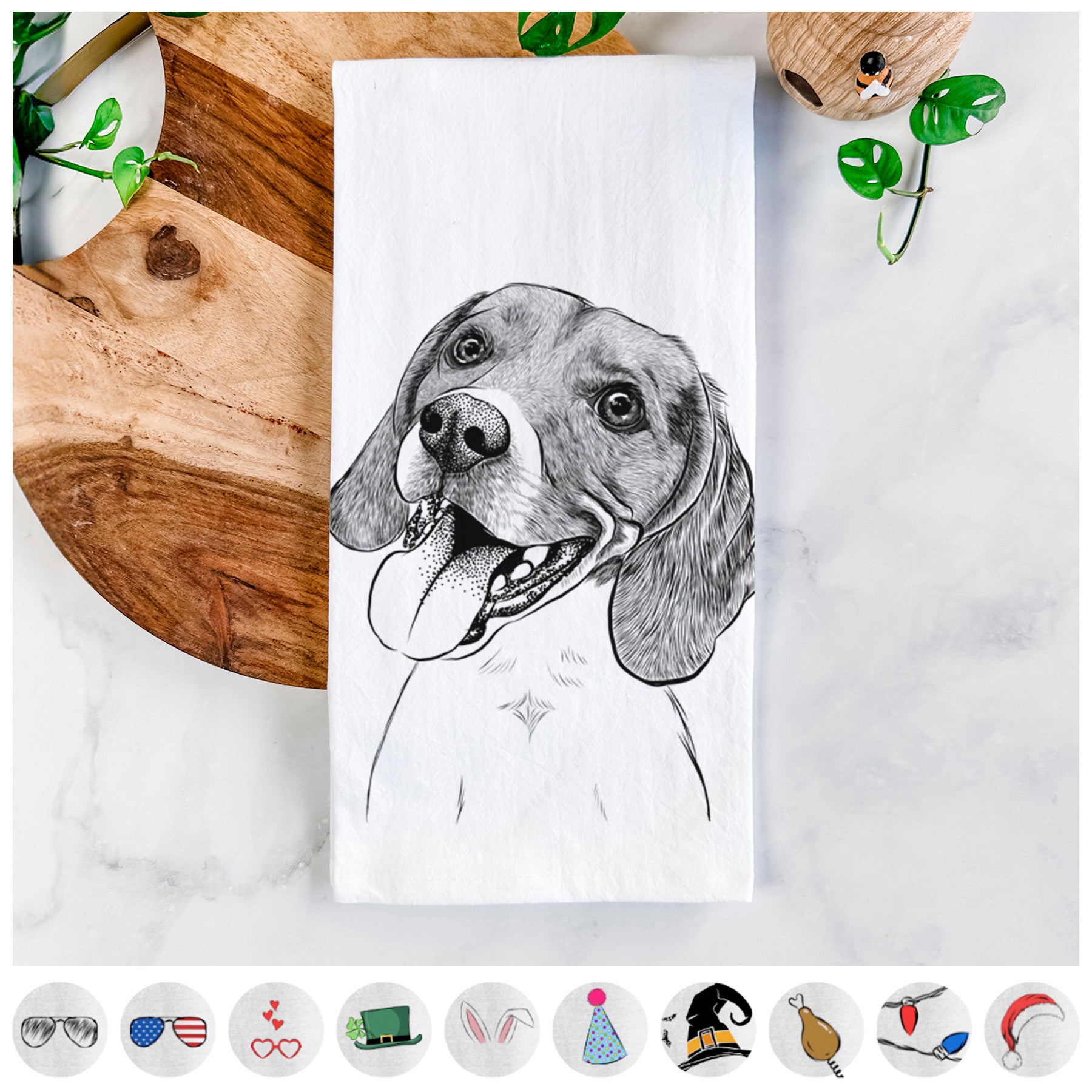 Little Bandit the Beagle Tea Towel