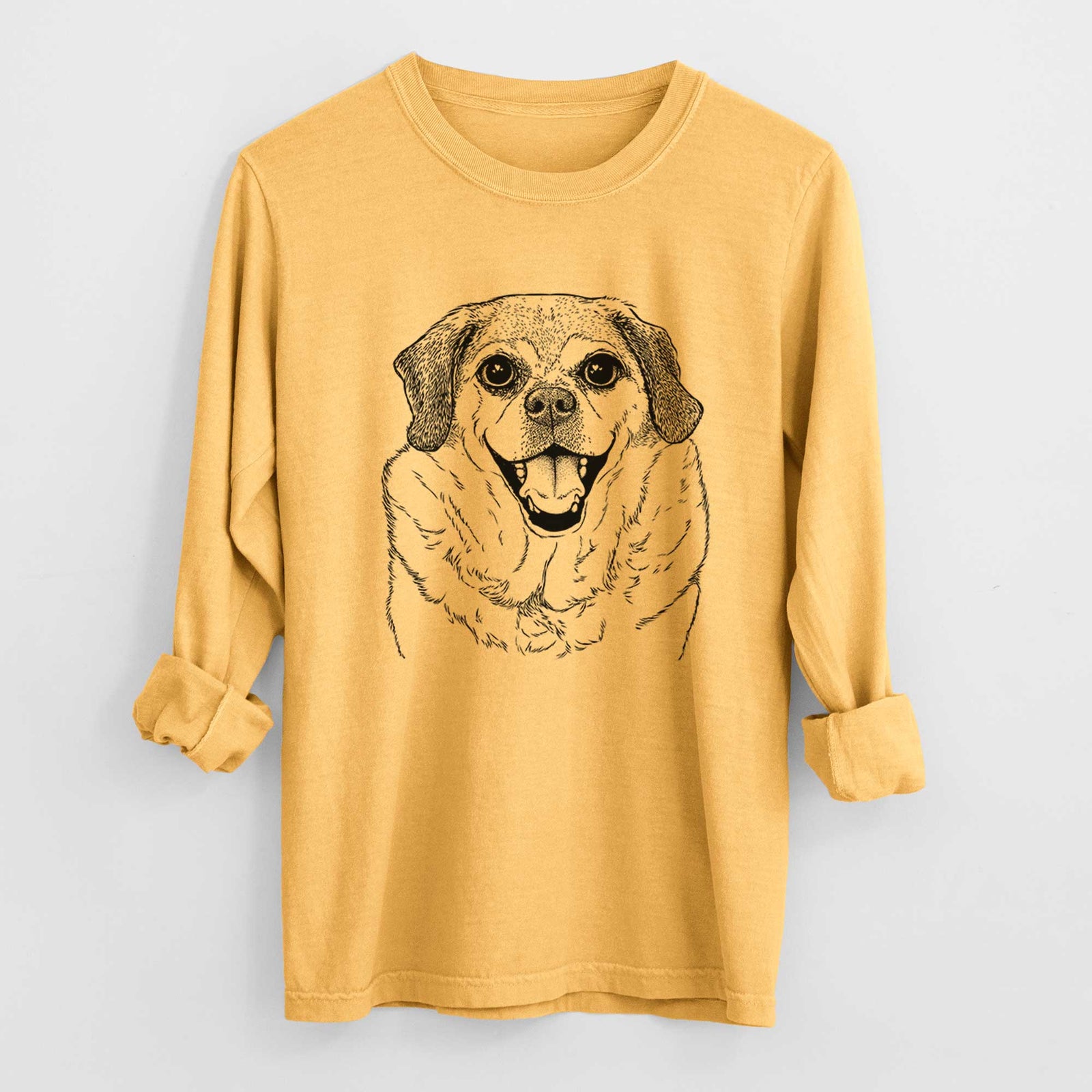 Bare Little Man the Puggle - Men's Heavyweight 100% Cotton Long Sleeve