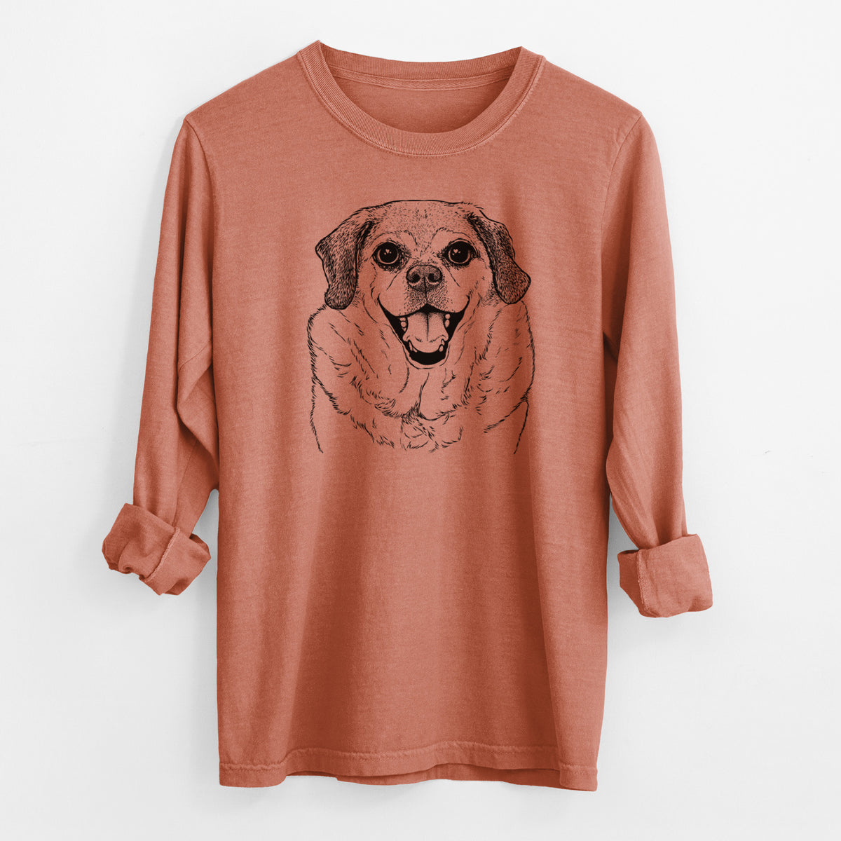 Bare Little Man the Puggle - Men's Heavyweight 100% Cotton Long Sleeve