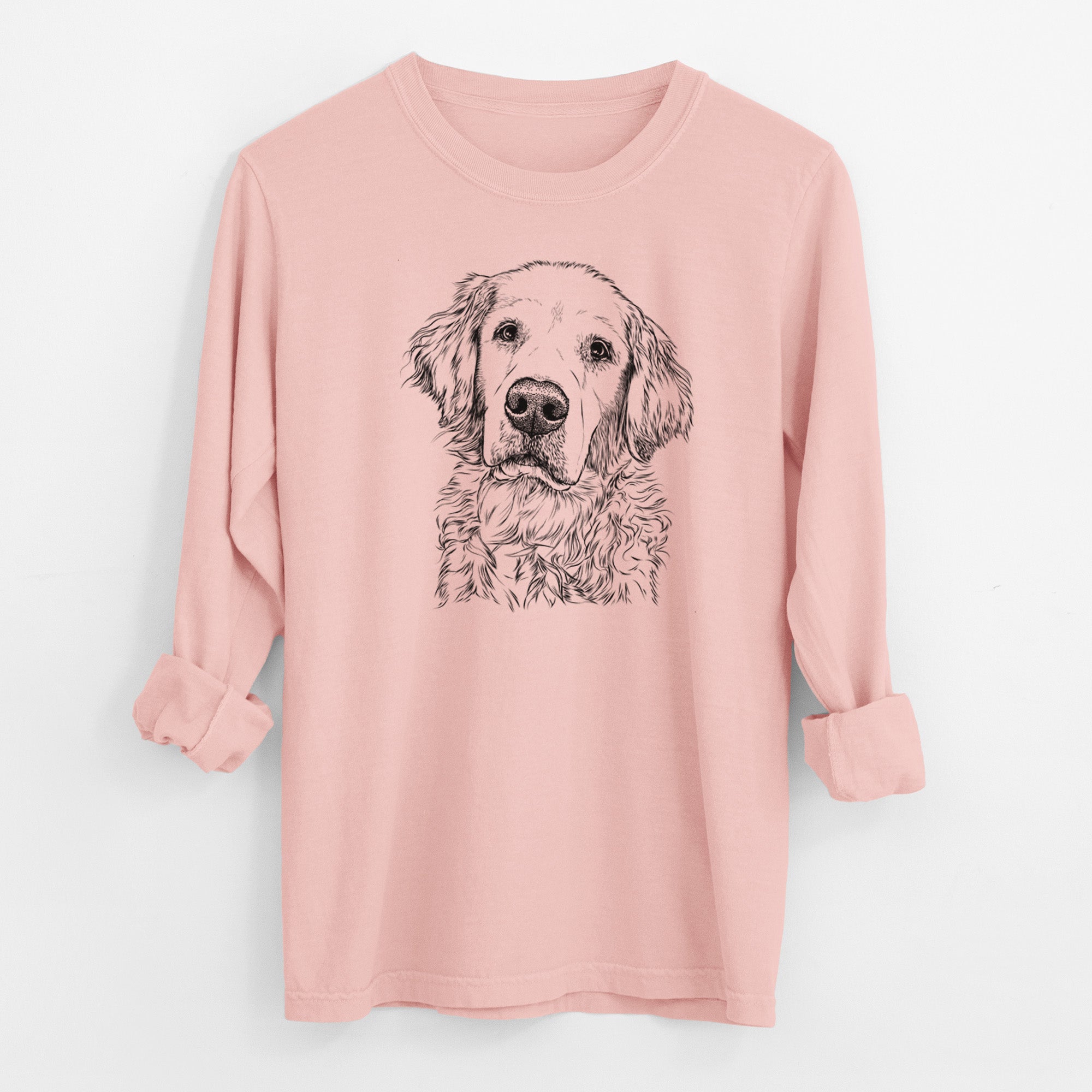 Bare Loganator the Golden Retriever - Men's Heavyweight 100% Cotton Long Sleeve