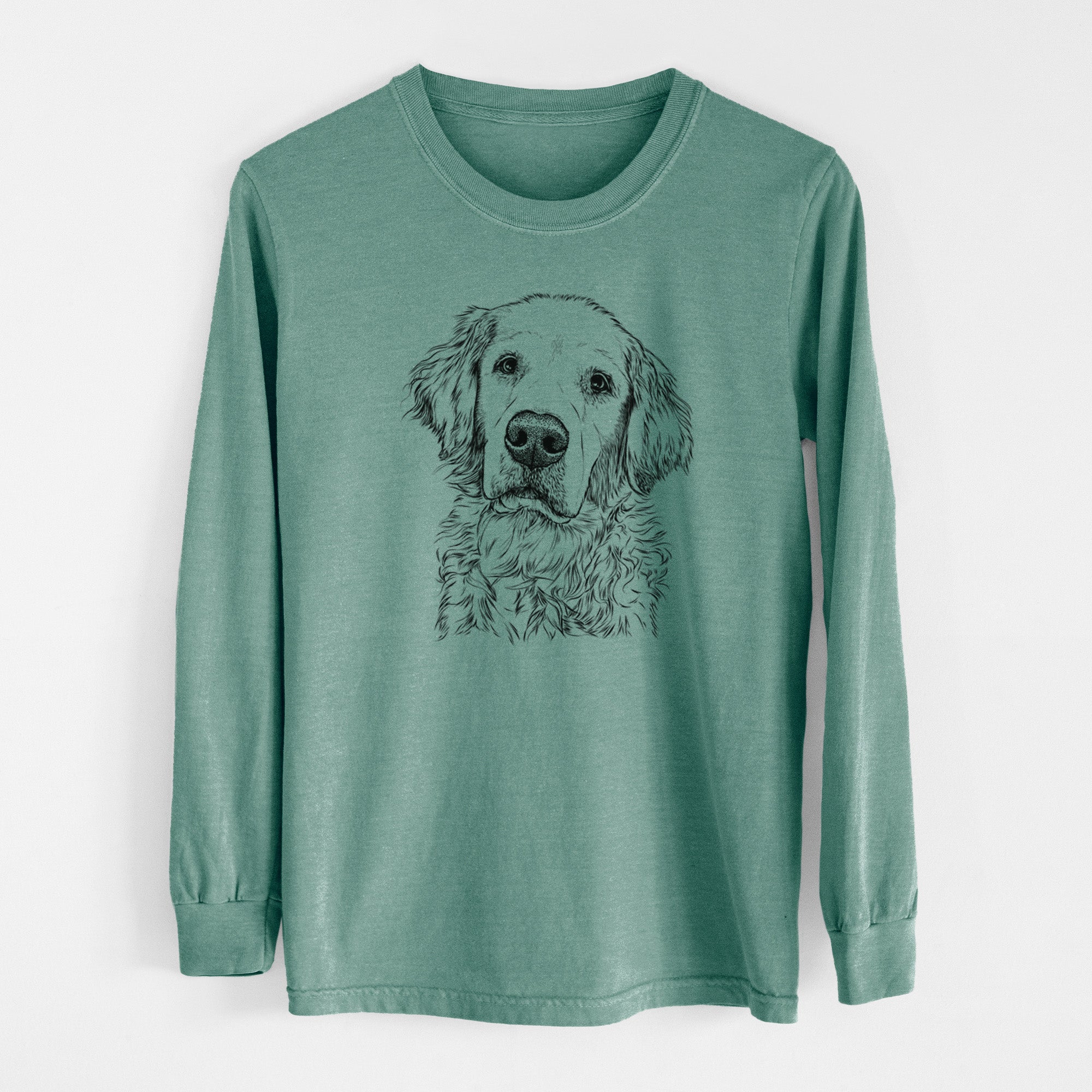 Bare Loganator the Golden Retriever - Men's Heavyweight 100% Cotton Long Sleeve