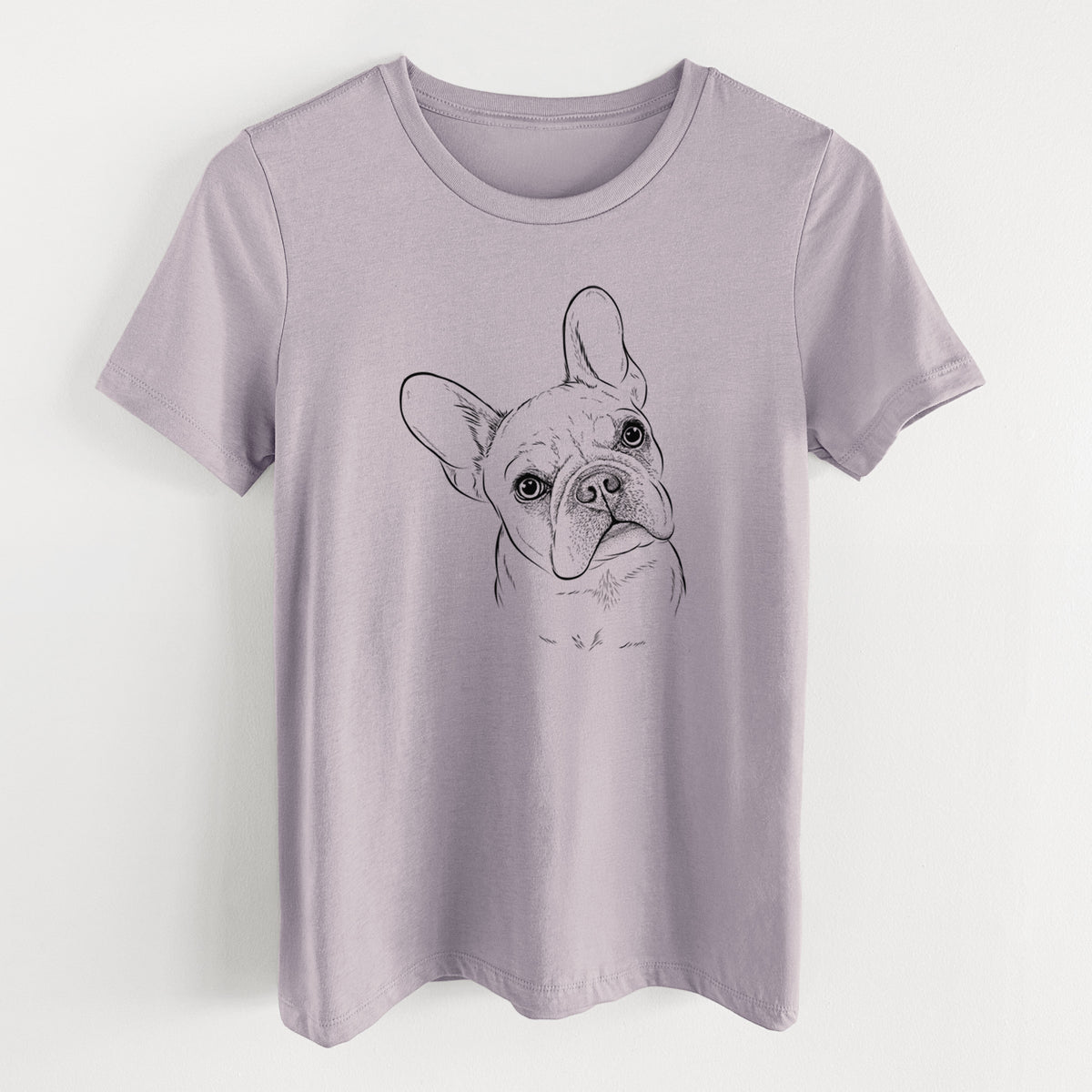 Bare Loki the French Bulldog - Women&#39;s Lightweight Relaxed Fit 100% Cotton Crewneck