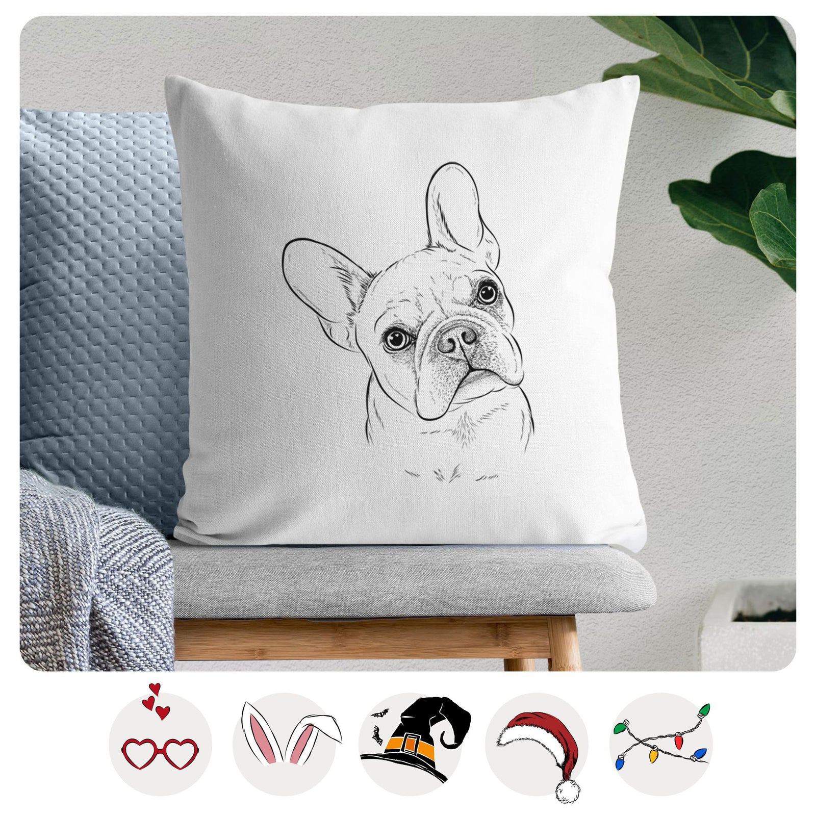 Loki the French Bulldog - Throw Pillow Cover