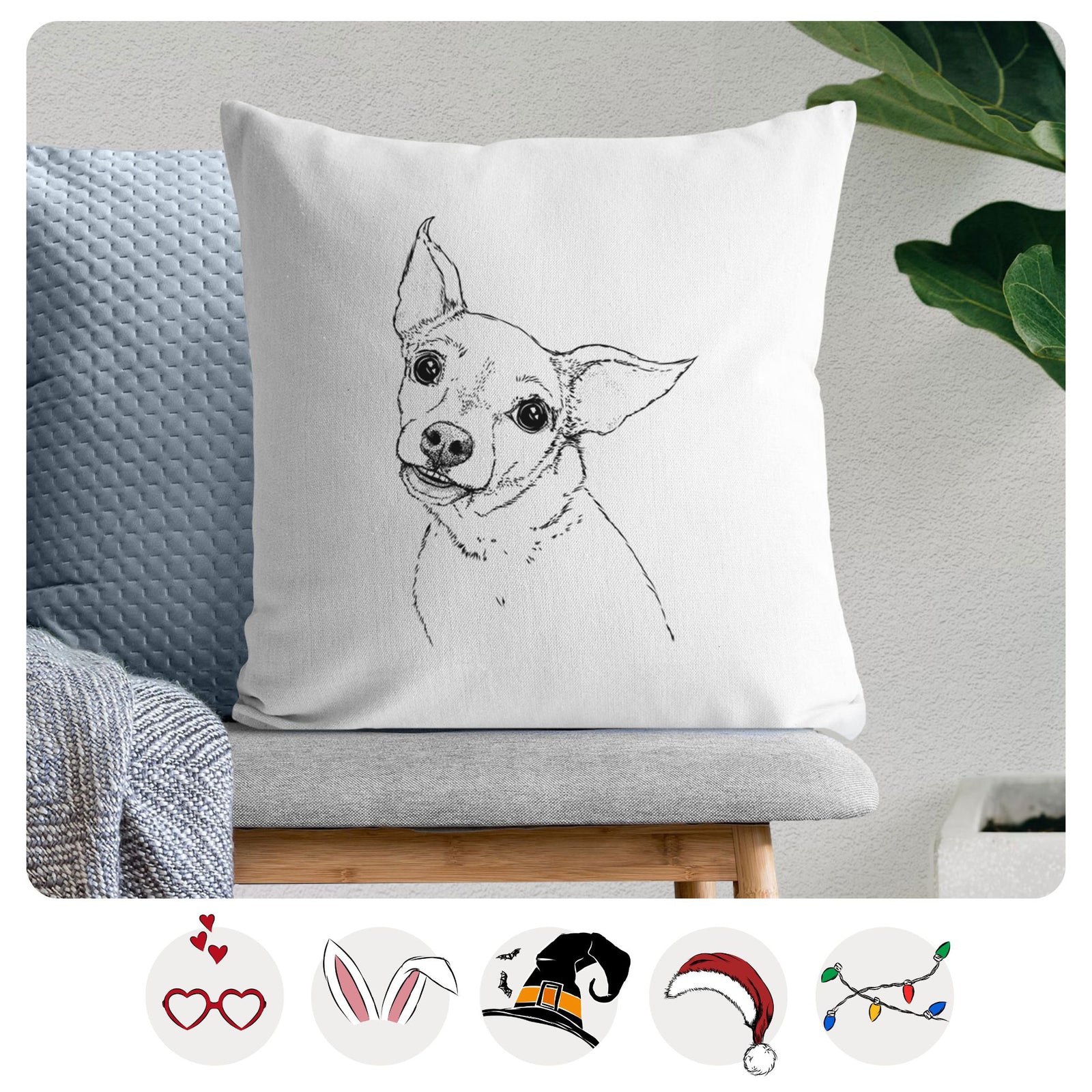 Lola the Chiweenie - Throw Pillow Cover