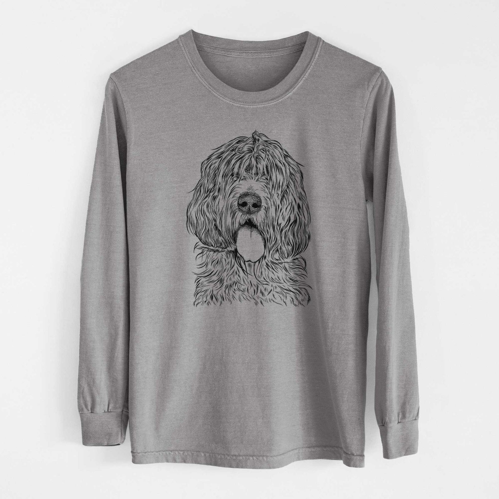 Bare Lou the Otterhound - Men's Heavyweight 100% Cotton Long Sleeve
