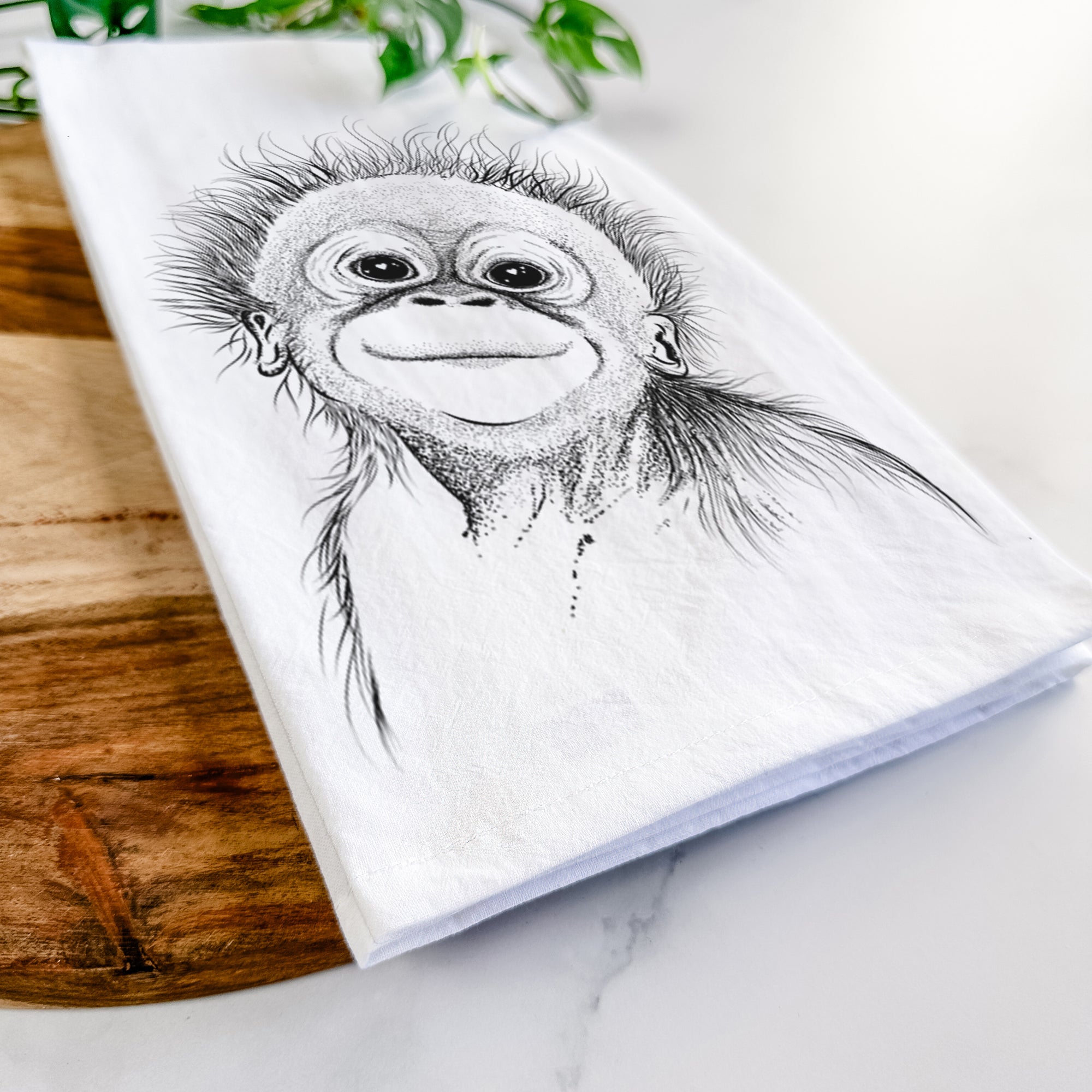 Louie the Baby Orangutan Tea Towel