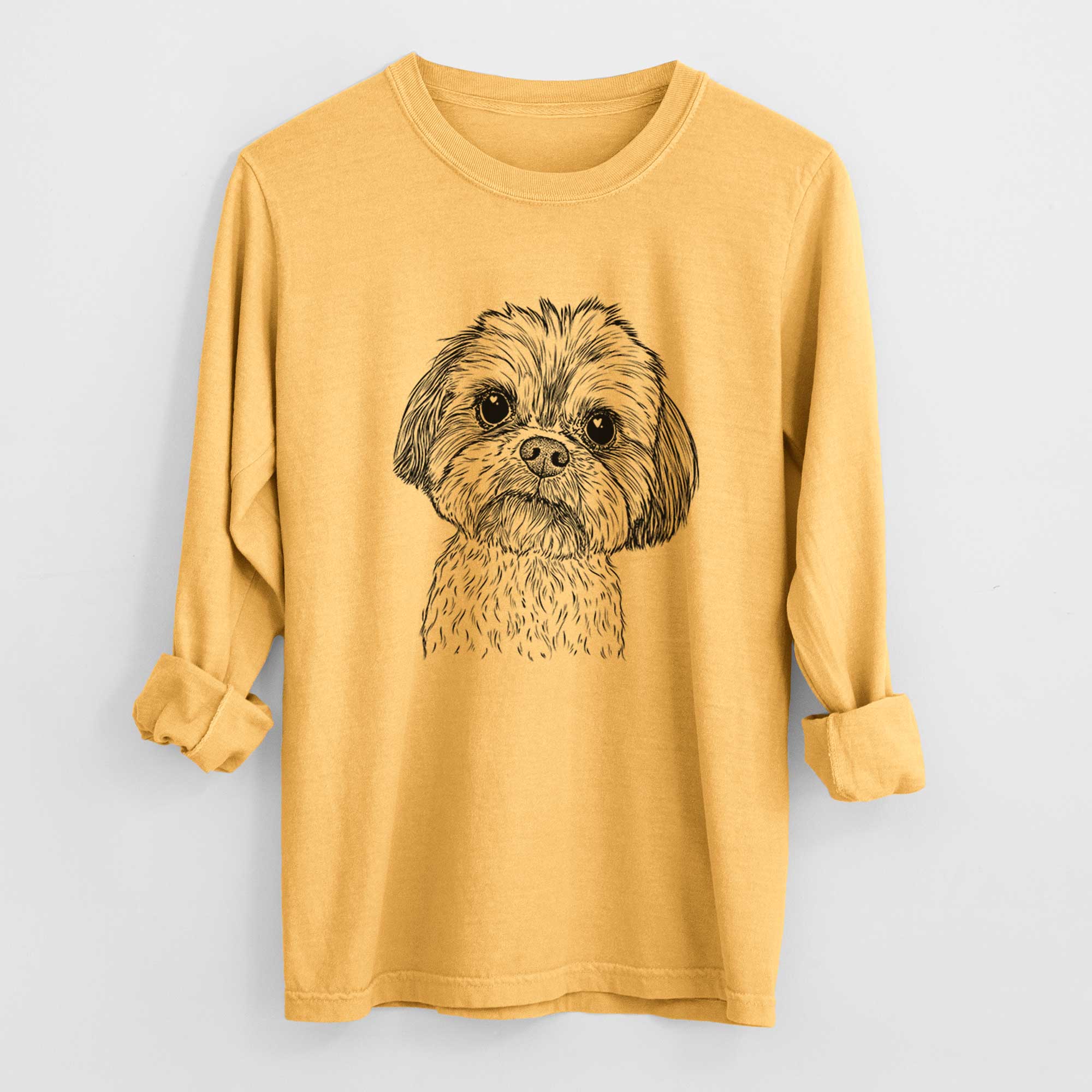 Bare Lucy the Shorkie - Men's Heavyweight 100% Cotton Long Sleeve