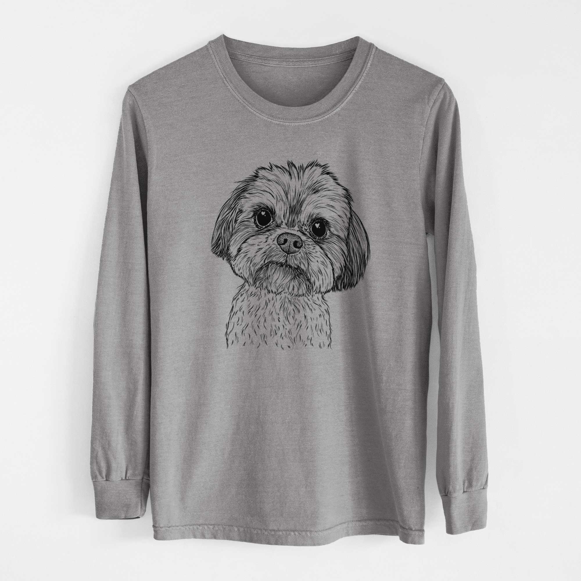 Bare Lucy the Shorkie - Men's Heavyweight 100% Cotton Long Sleeve