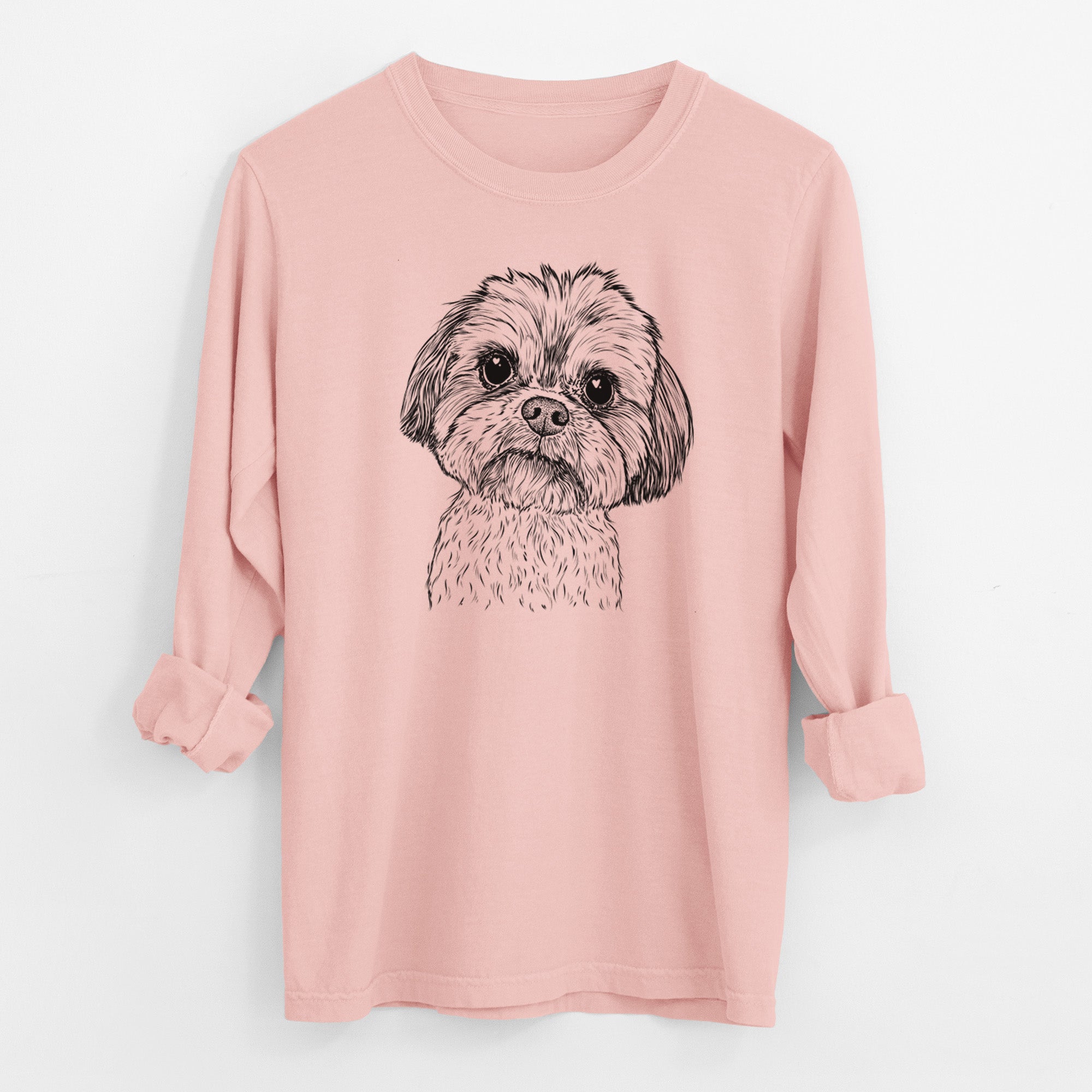 Bare Lucy the Shorkie - Men's Heavyweight 100% Cotton Long Sleeve