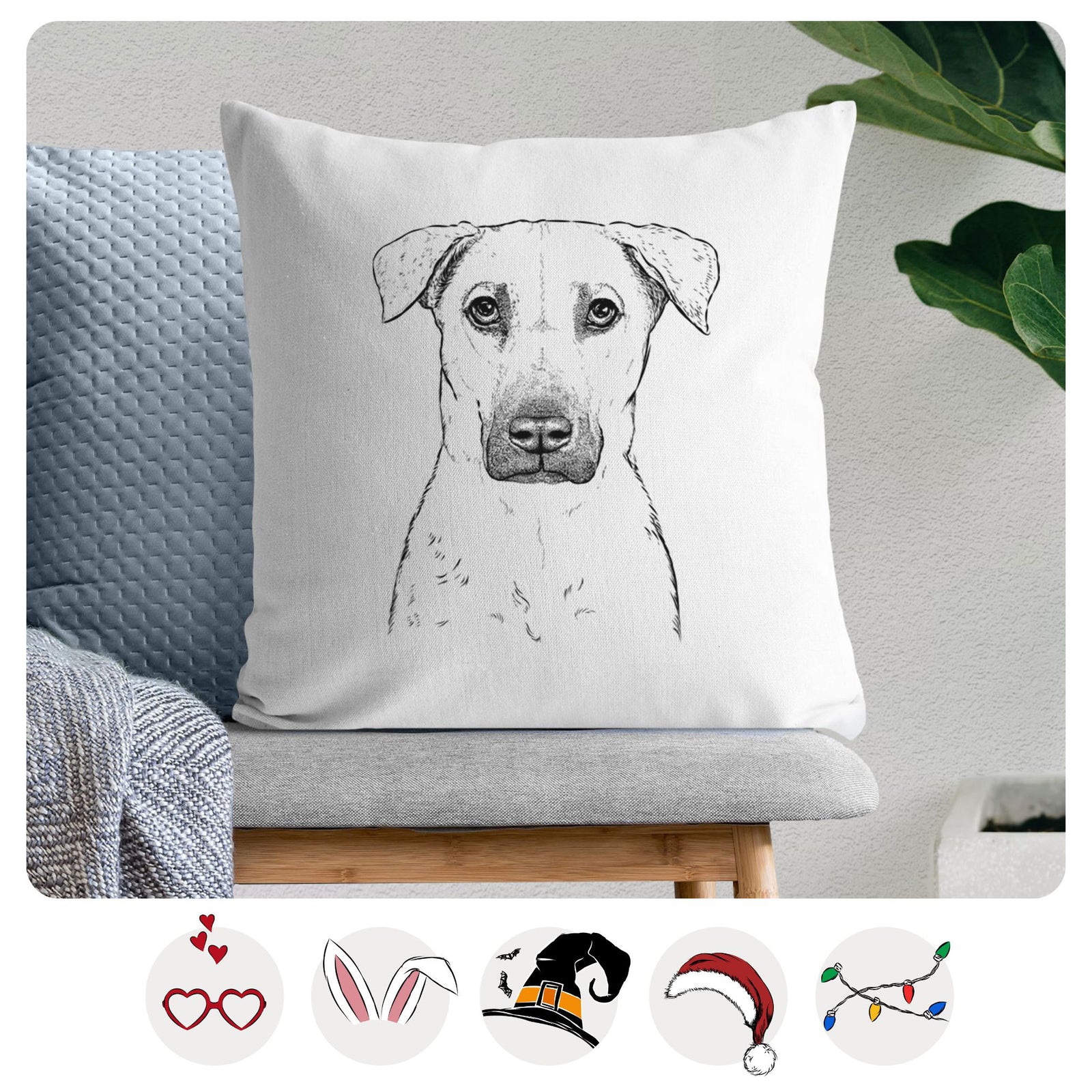 Luna the Black Mouth Cur - Throw Pillow Cover