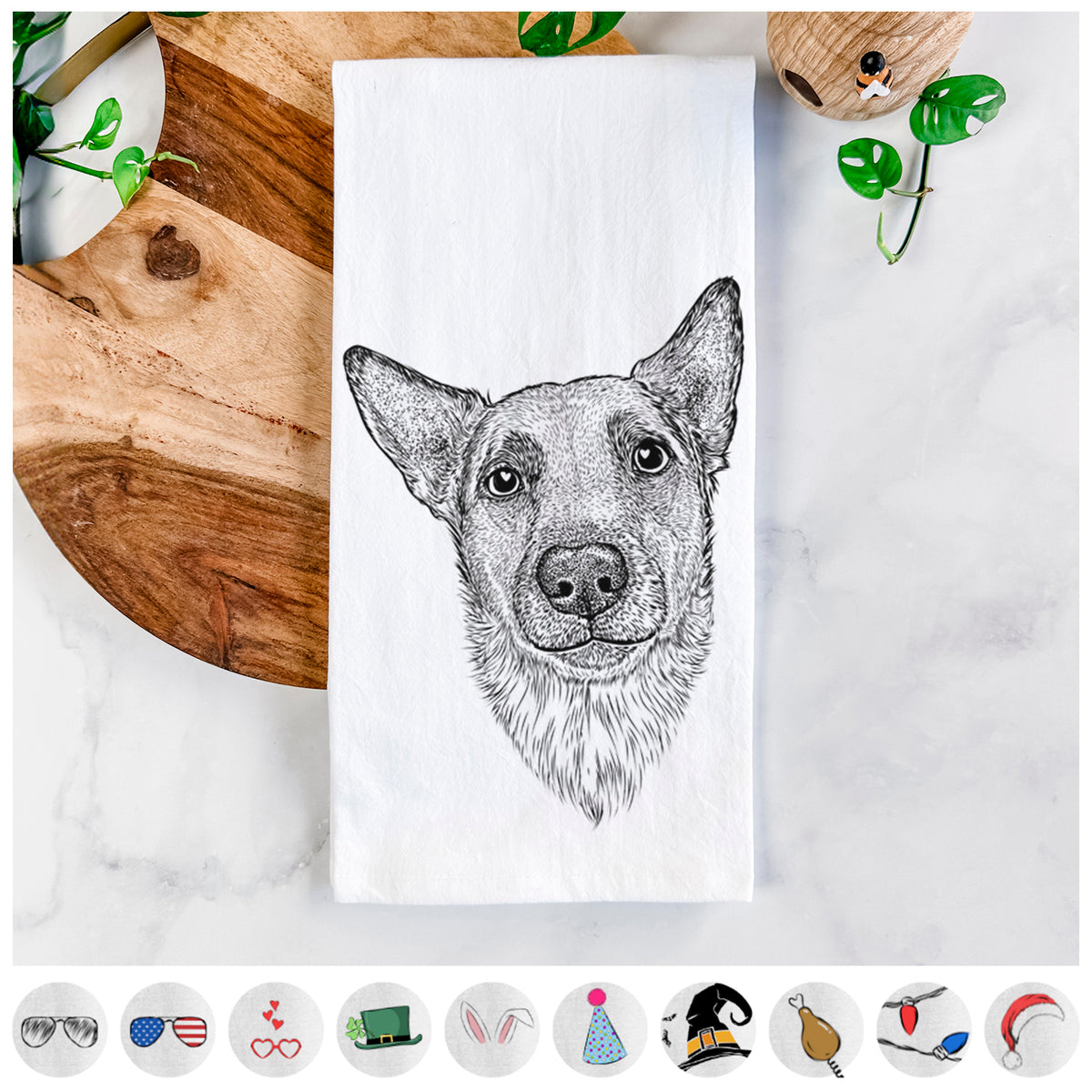 Luna the Shepherd Mix Tea Towel