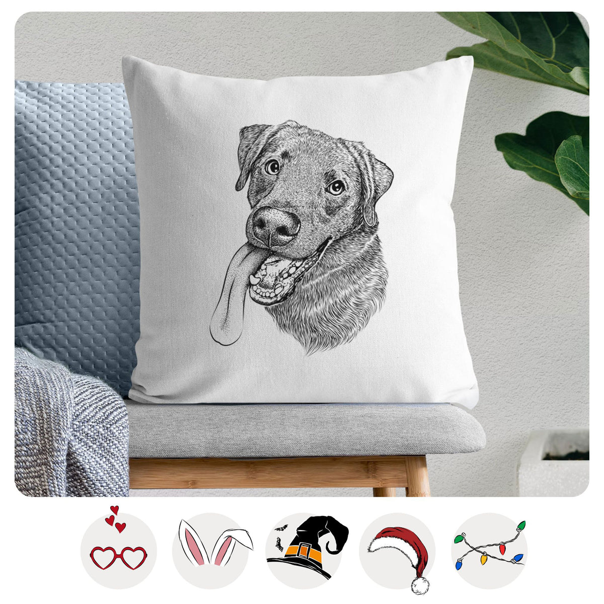 Macaroni the Lab Mix - Throw Pillow Cover
