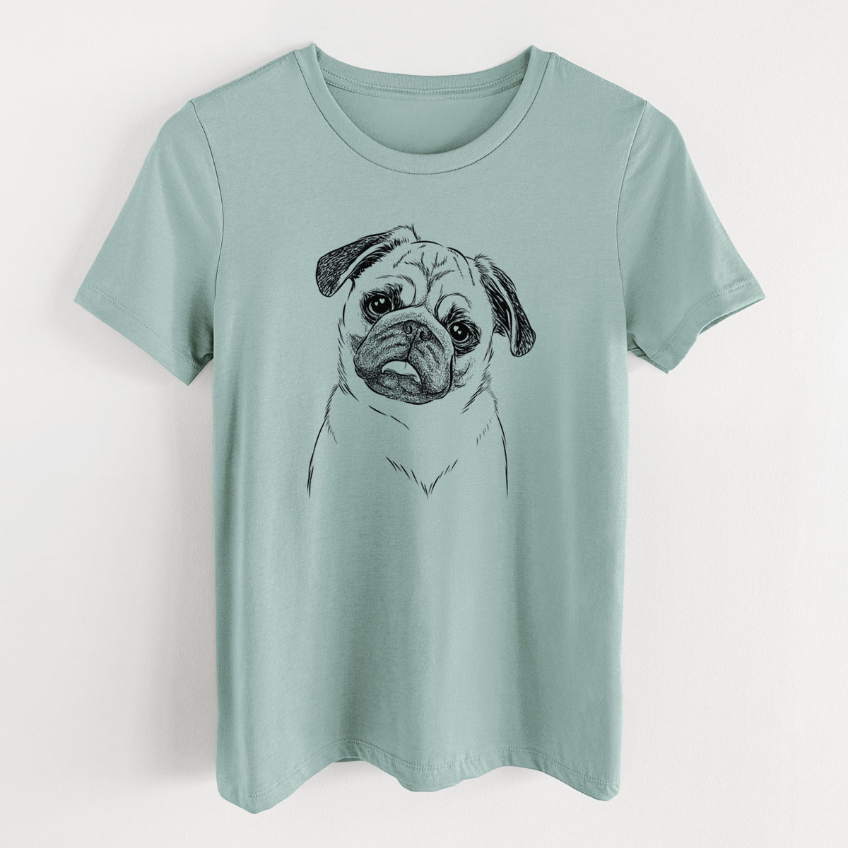 Bare Macy the Pug - Women's Lightweight Relaxed Fit 100% Cotton Crewneck