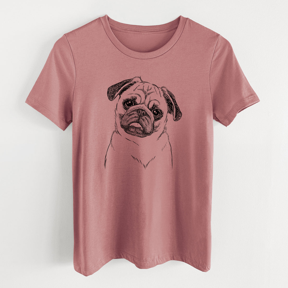 Bare Macy the Pug - Women's Lightweight Relaxed Fit 100% Cotton Crewneck