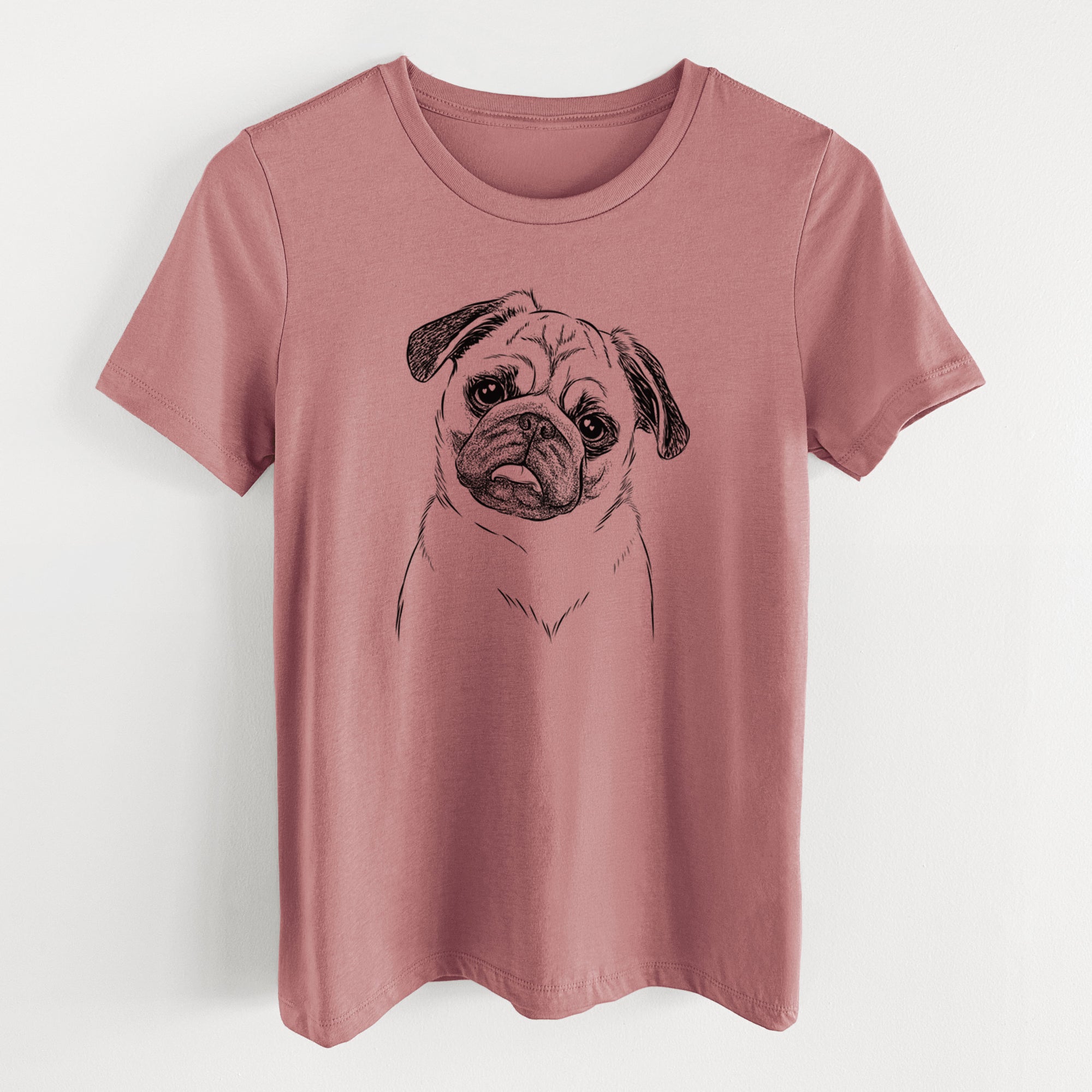 Bare Macy the Pug - Women's Lightweight Relaxed Fit 100% Cotton Crewneck