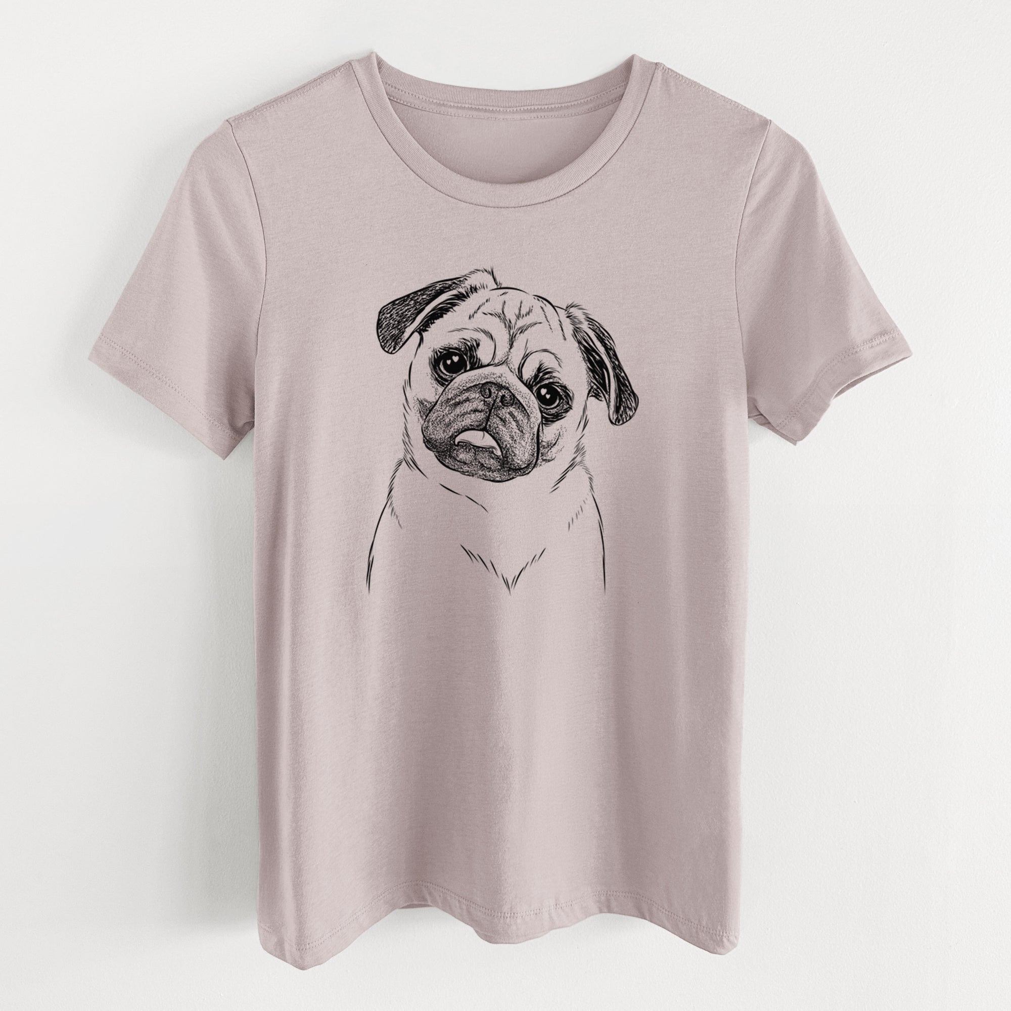Bare Macy the Pug - Women's Lightweight Relaxed Fit 100% Cotton Crewneck