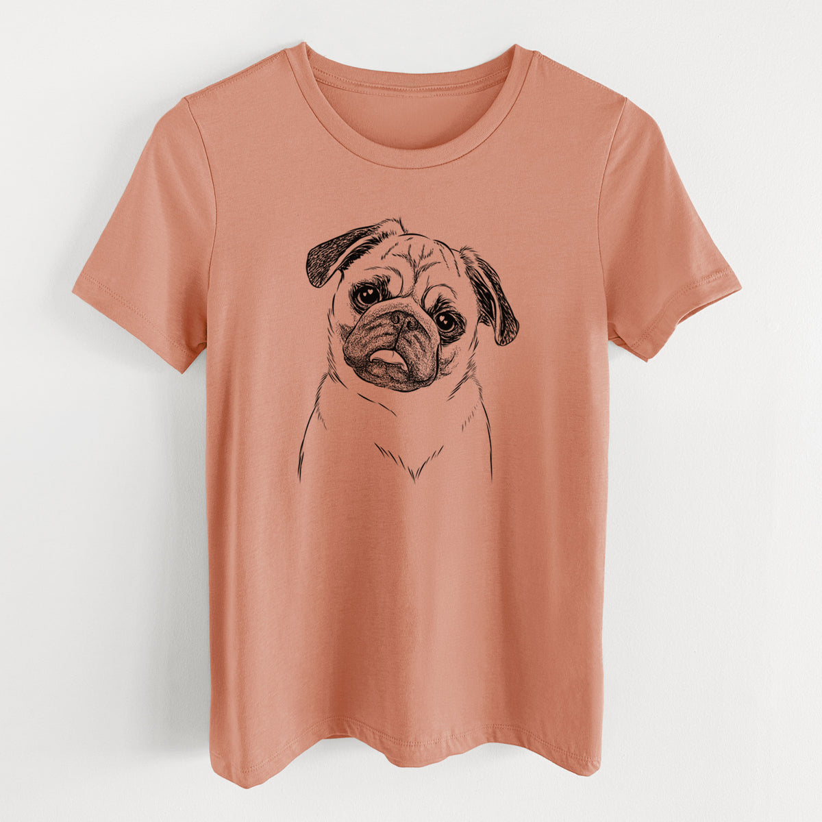 Bare Macy the Pug - Women's Lightweight Relaxed Fit 100% Cotton Crewneck
