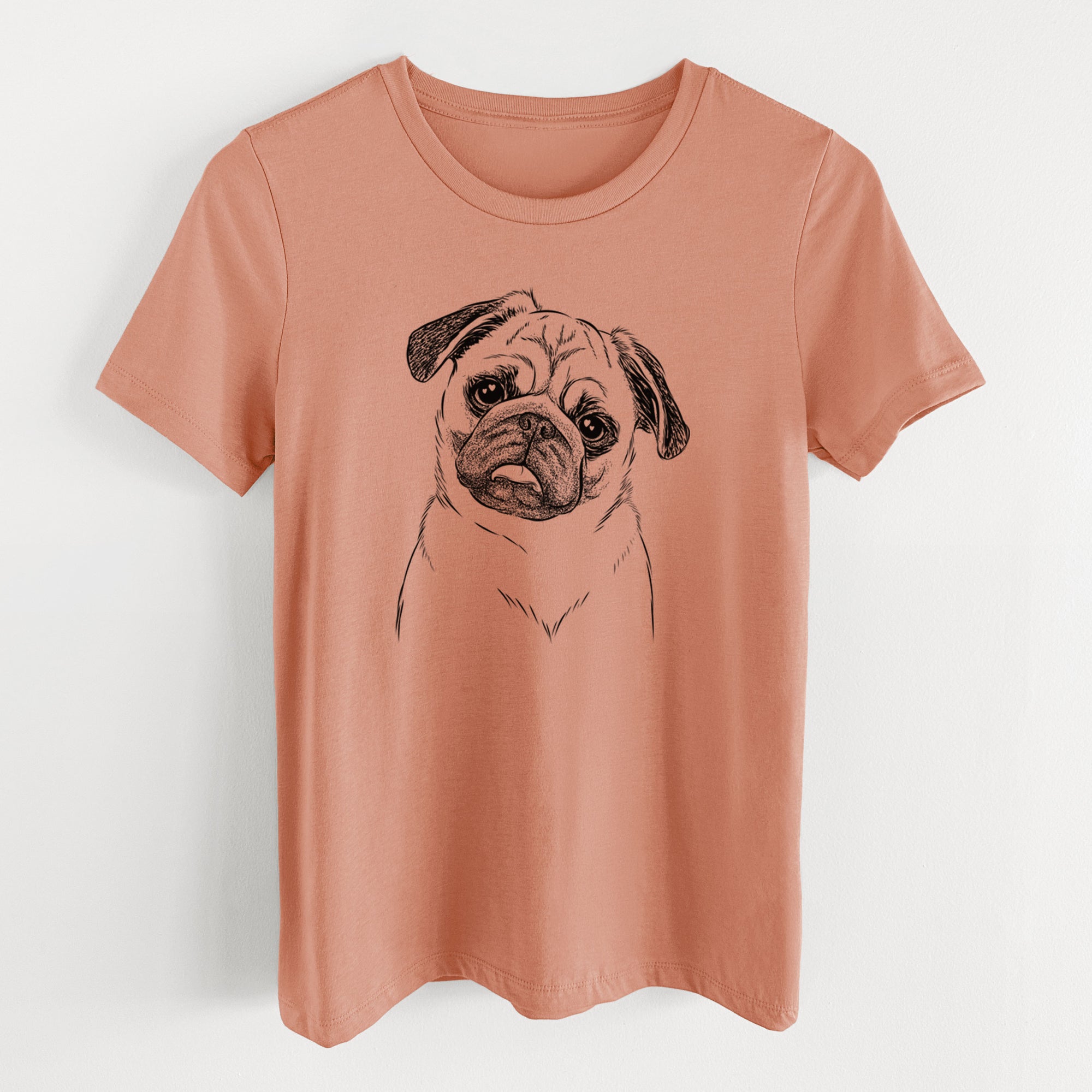 Bare Macy the Pug - Women's Lightweight Relaxed Fit 100% Cotton Crewneck