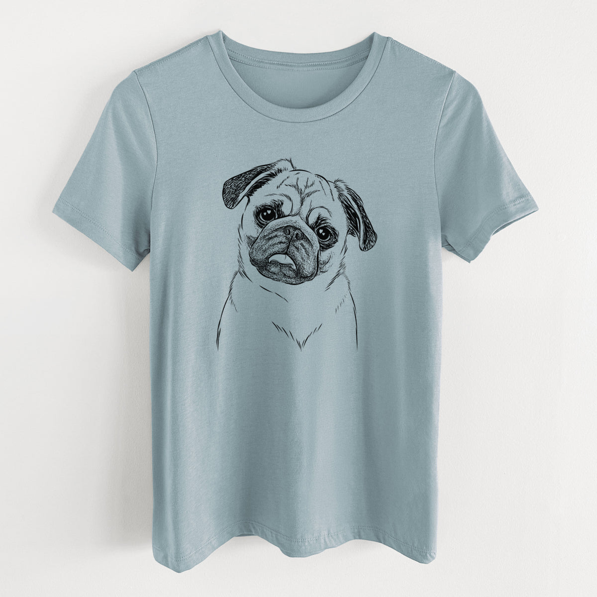 Bare Macy the Pug - Women's Lightweight Relaxed Fit 100% Cotton Crewneck