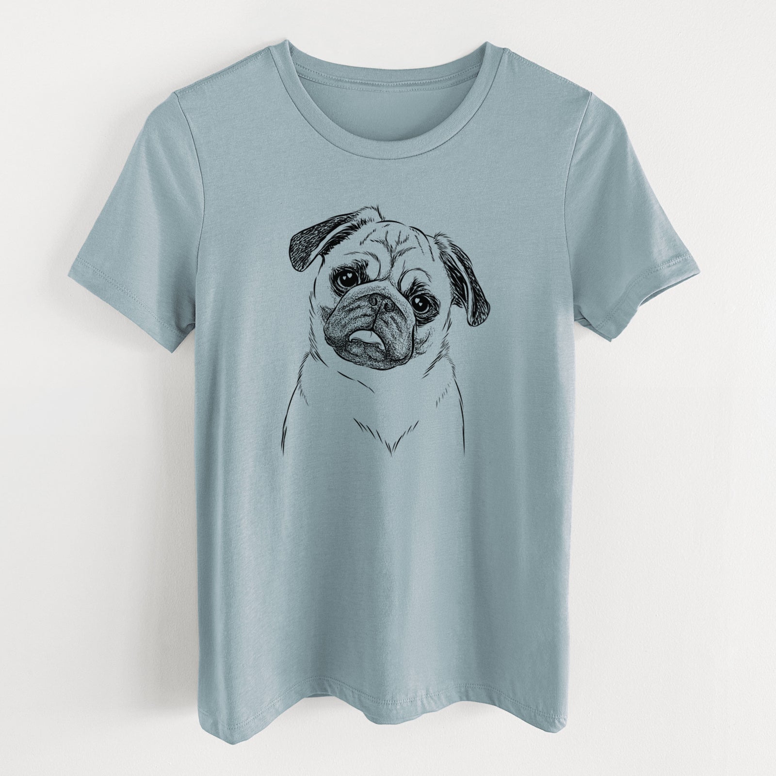 Bare Macy the Pug - Women's Lightweight Relaxed Fit 100% Cotton Crewneck