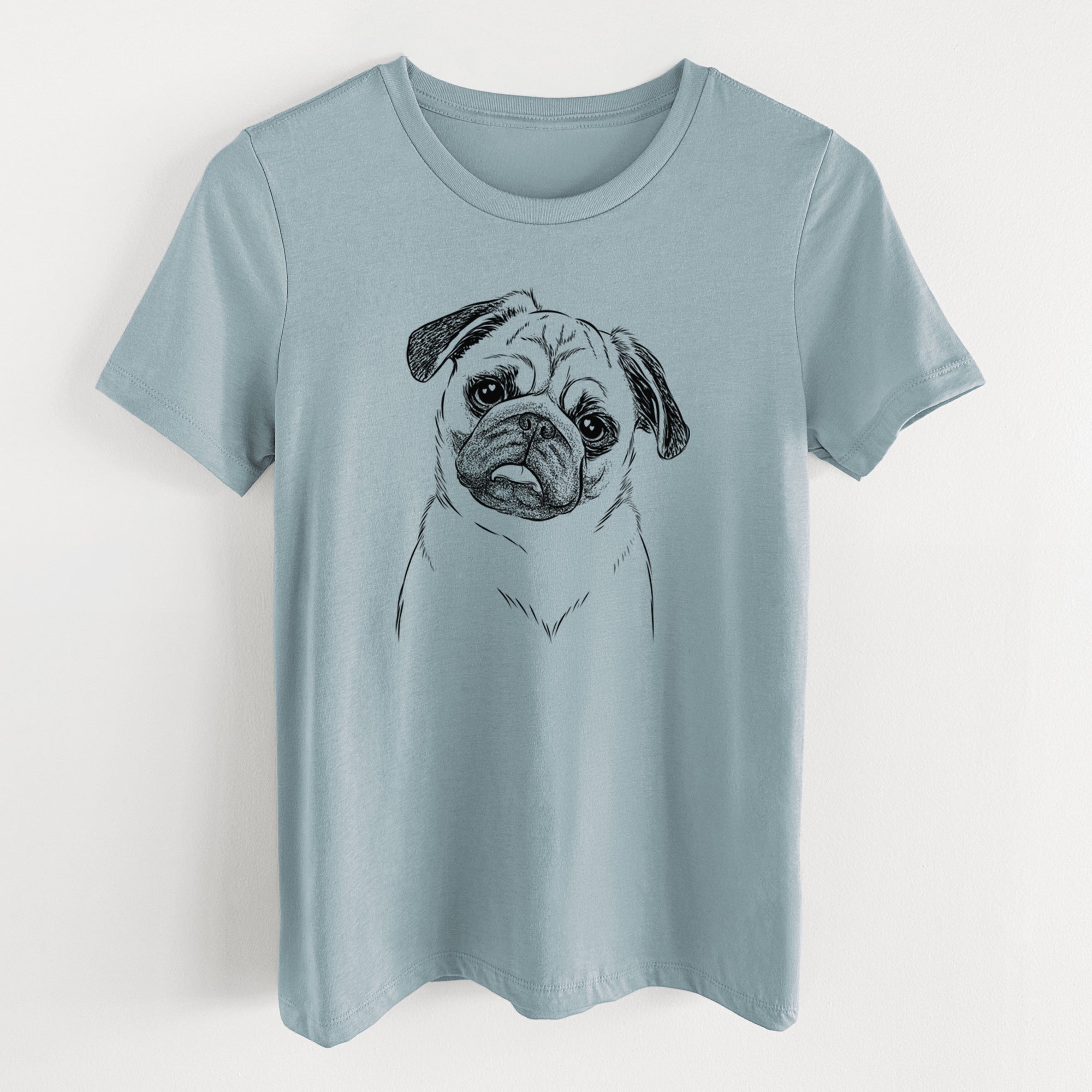 Bare Macy the Pug - Women's Lightweight Relaxed Fit 100% Cotton Crewneck