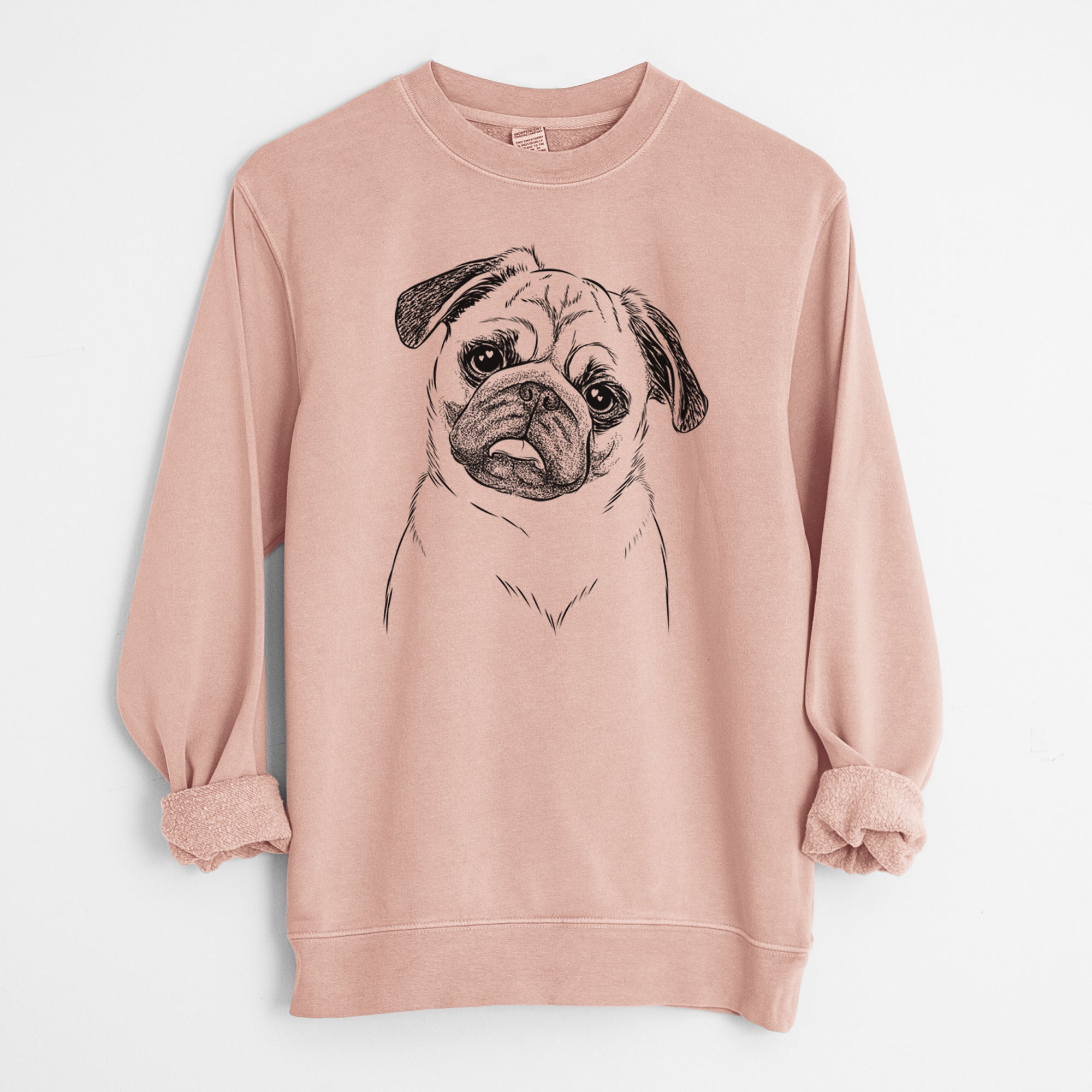 Bare Macy the Pug - Unisex Pigment Dyed Crew Sweatshirt