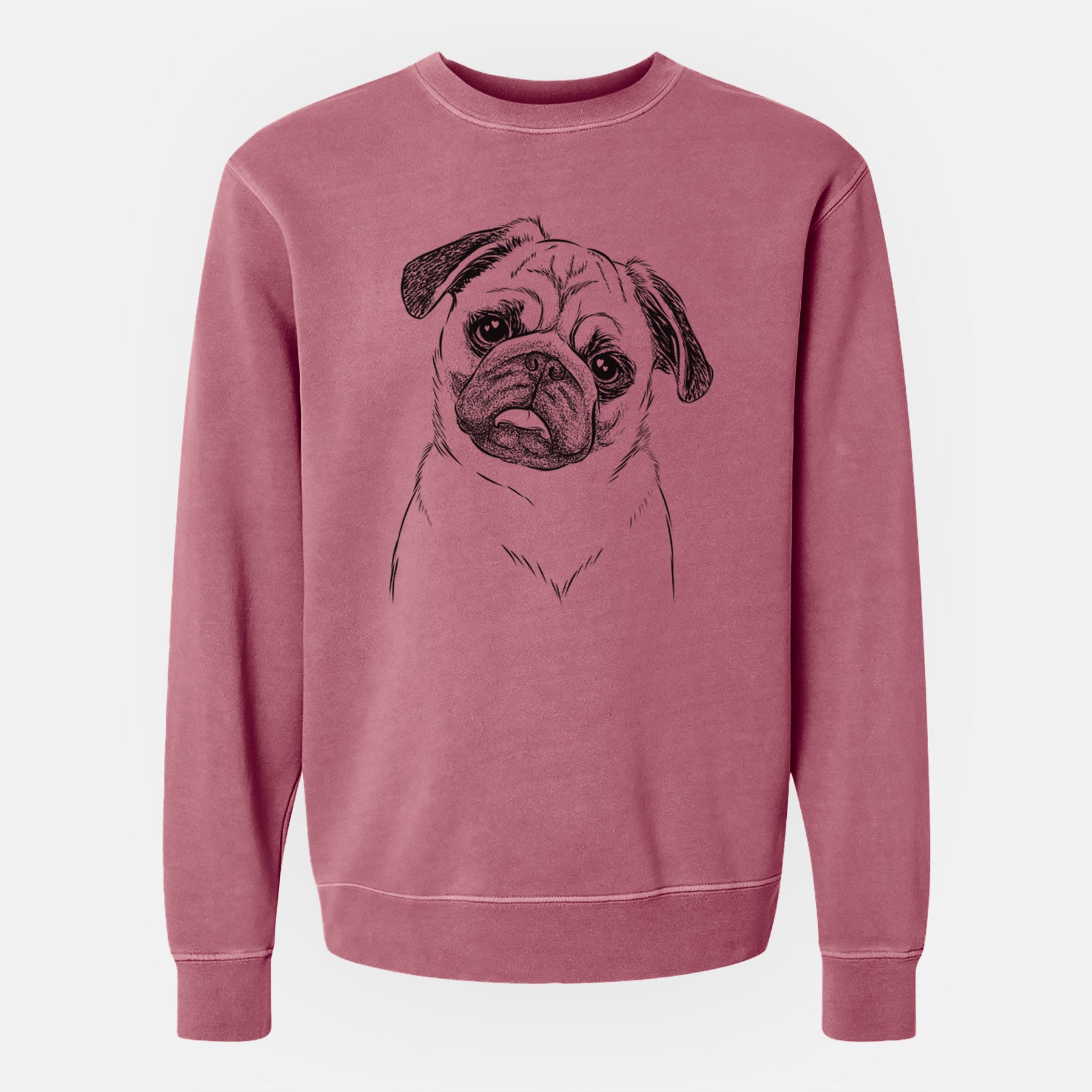 Bare Macy the Pug - Unisex Pigment Dyed Crew Sweatshirt